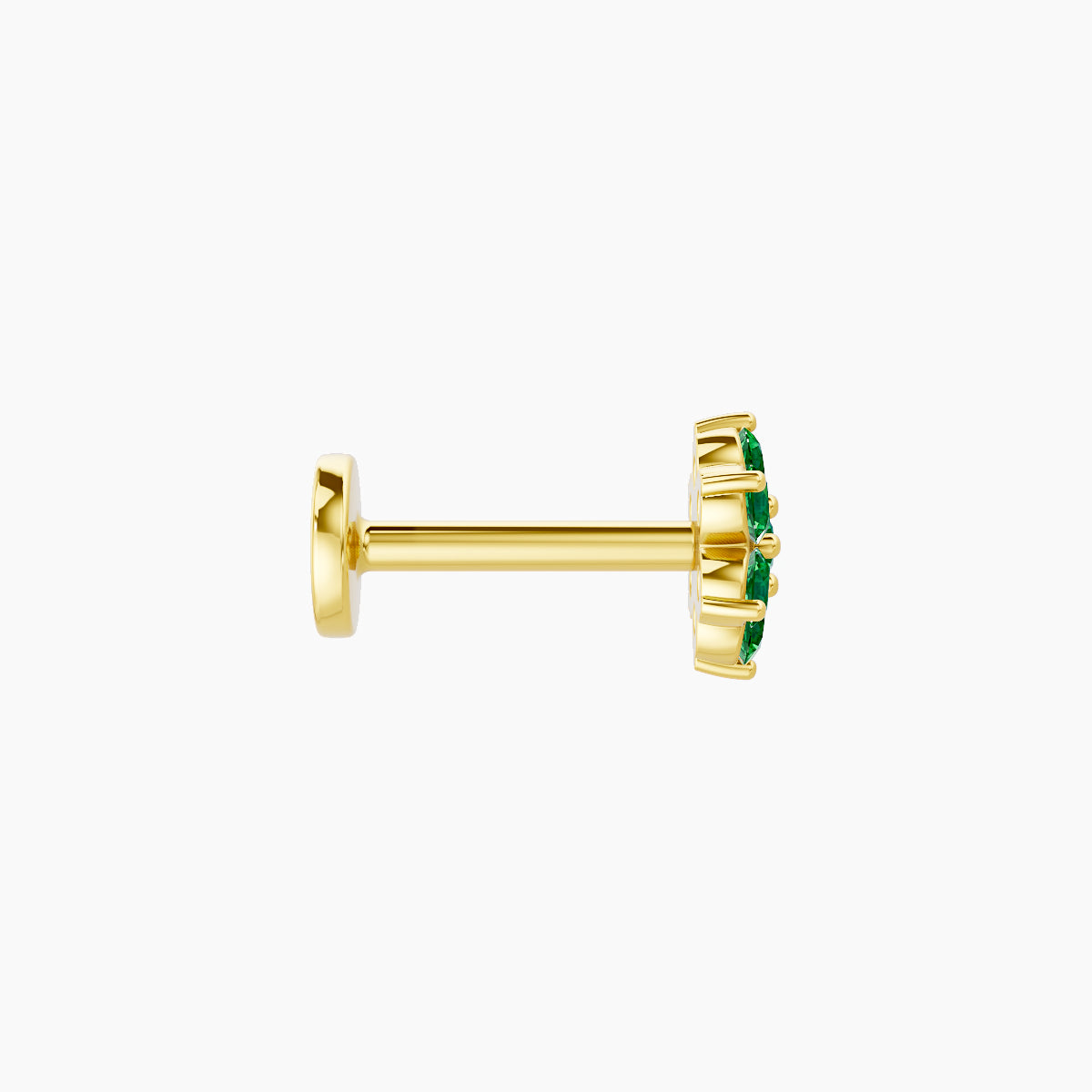 Chloris | 18k Yellow Gold 6.5 mm 5.5 mm Flower Emerald Piercing