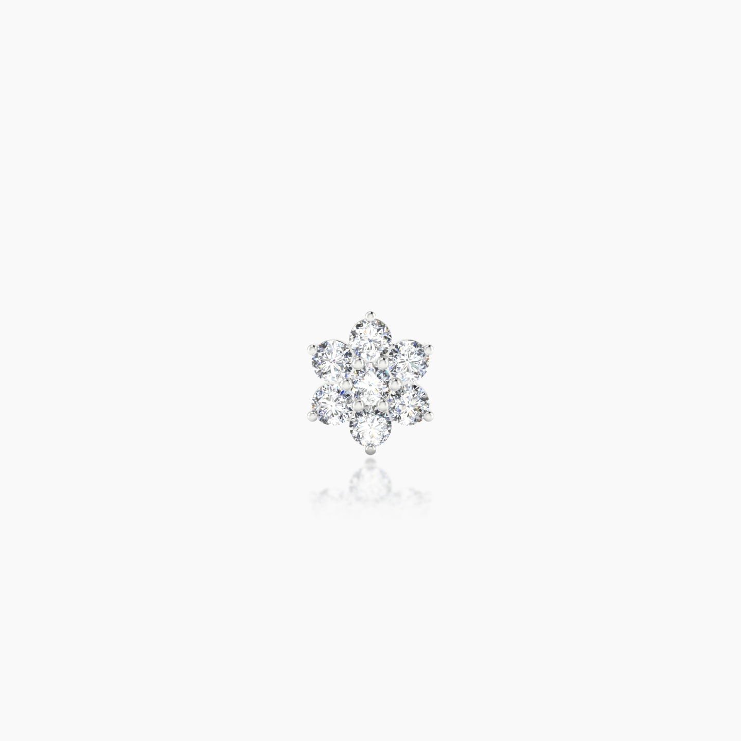 Chloris | 18k White Gold 5.5 mm 6.5 mm Flower Diamond Piercing