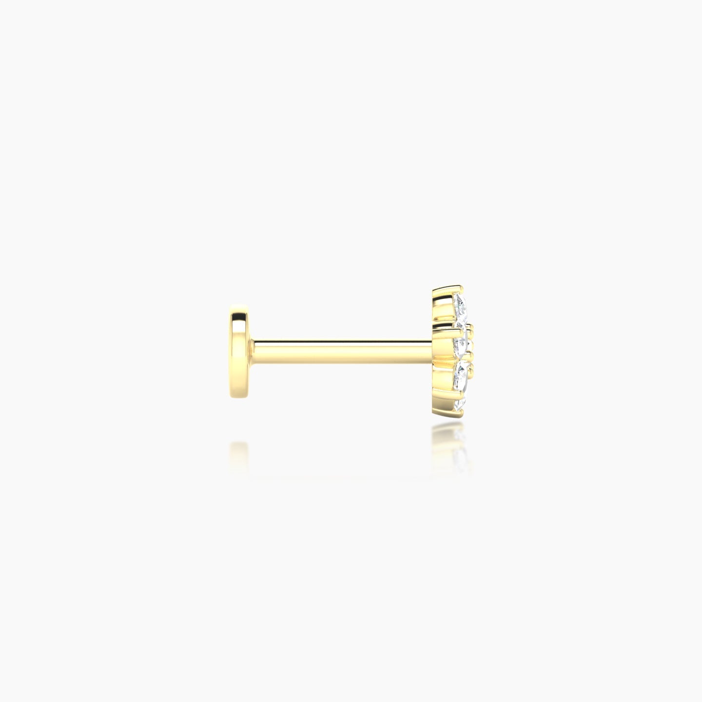 Chloris | 18k Yellow Gold 5.5 mm 6.5 mm Flower Diamond Piercing