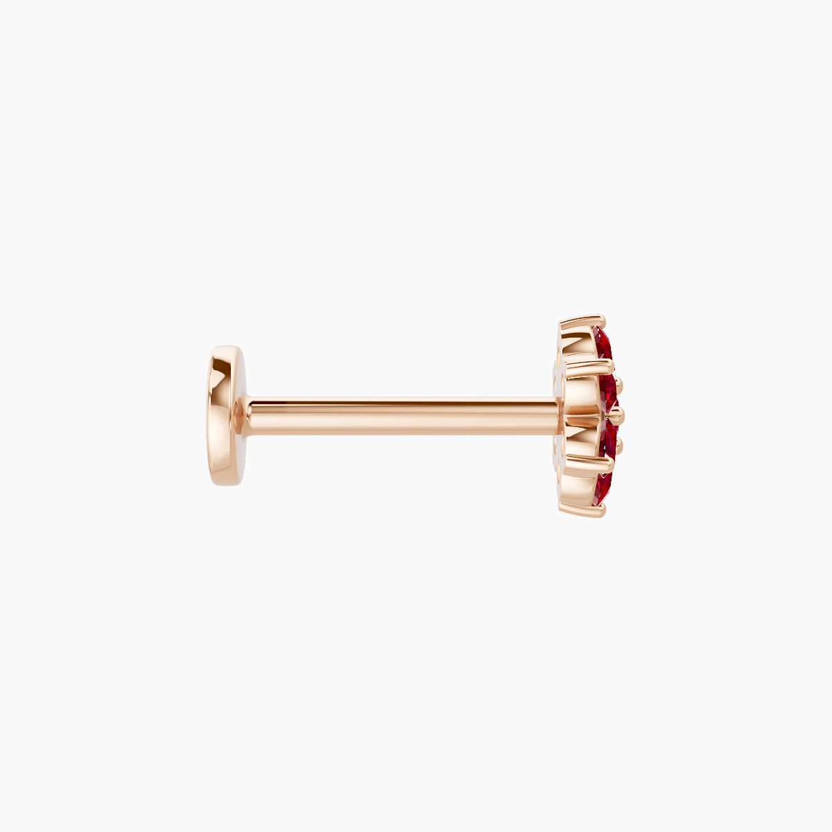 Chloris | 18k Rose Gold 8 mm 5.5 mm Flower Ruby Nose Piercing