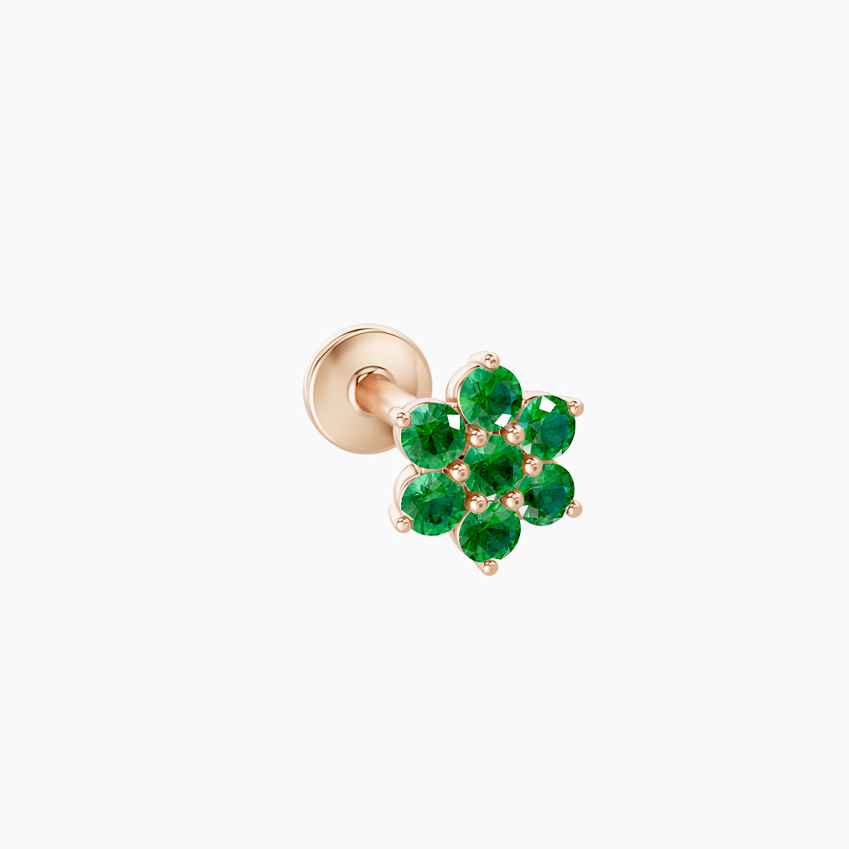 Chloris | 18k Rose Gold 8 mm 5.5 mm Flower Emerald Piercing