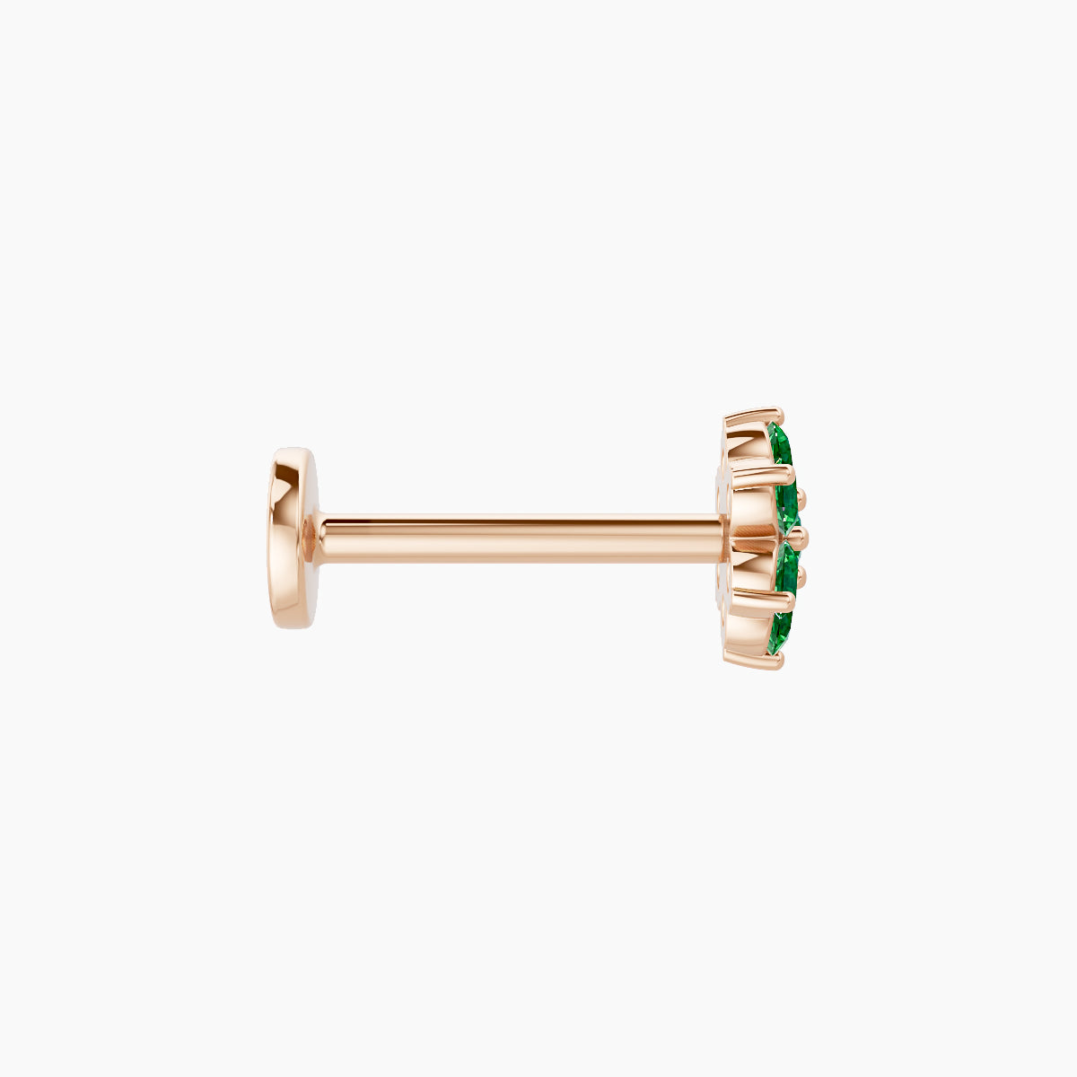 Chloris | 18k Rose Gold 8 mm 5.5 mm Flower Emerald Piercing