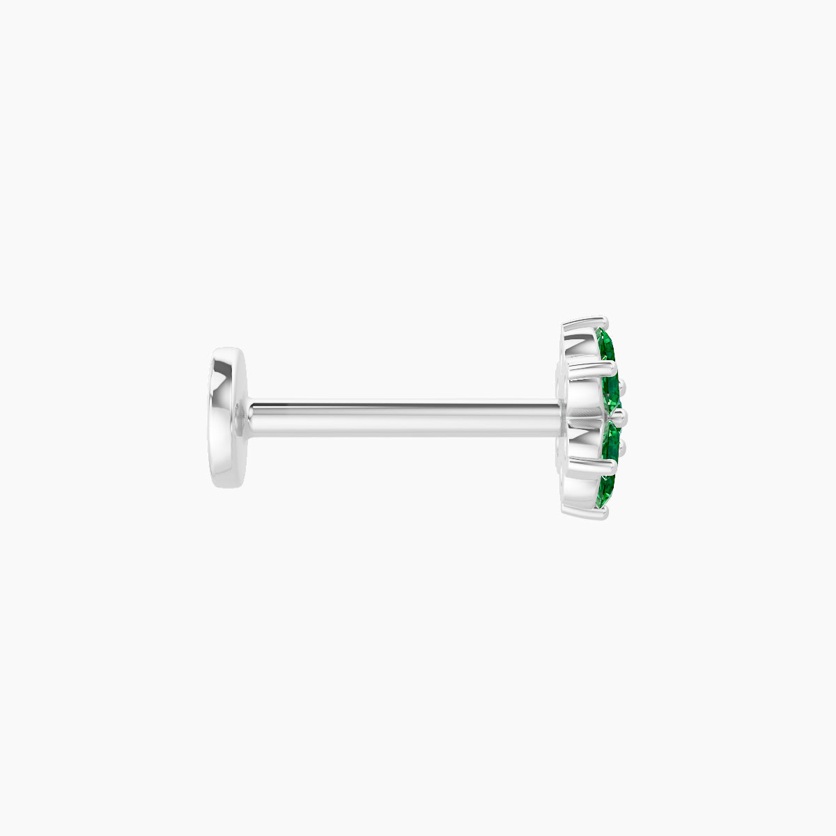 Chloris | 18k White Gold 8 mm 5.5 mm Flower Emerald Piercing