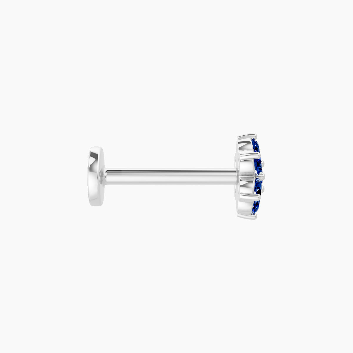 Chloris | 18k White Gold 8 mm 5.5 mm Flower Sapphire Piercing