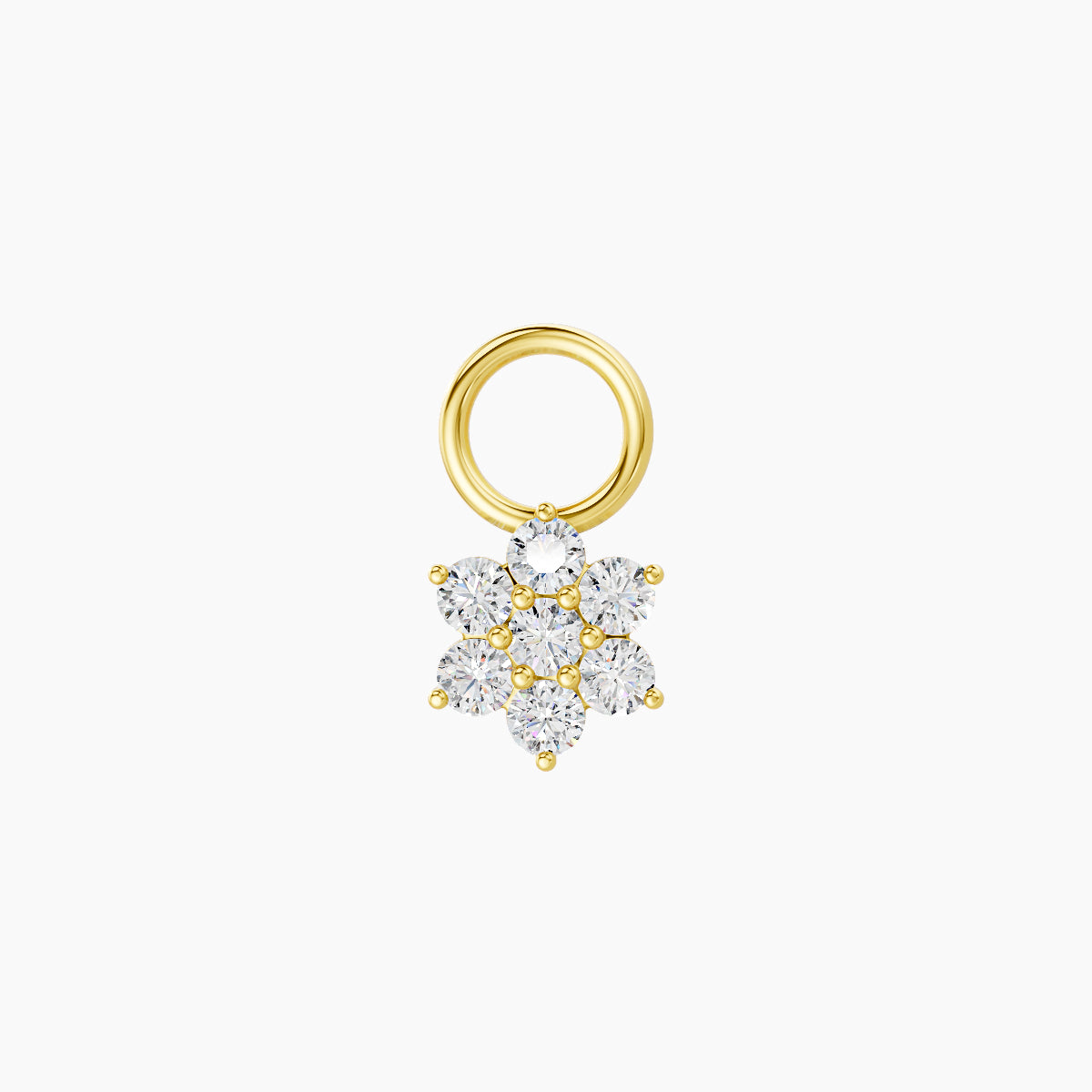 Chloris | 18k Yellow Gold 5.5 mm Flower Diamond Charm