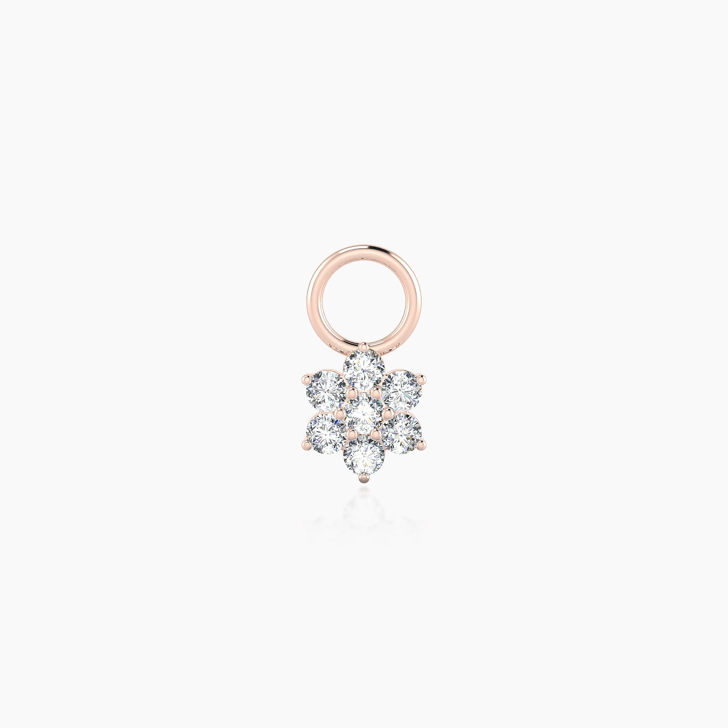 Chloris | 18k Rose Gold 5.5 mm Flower Diamond Charm