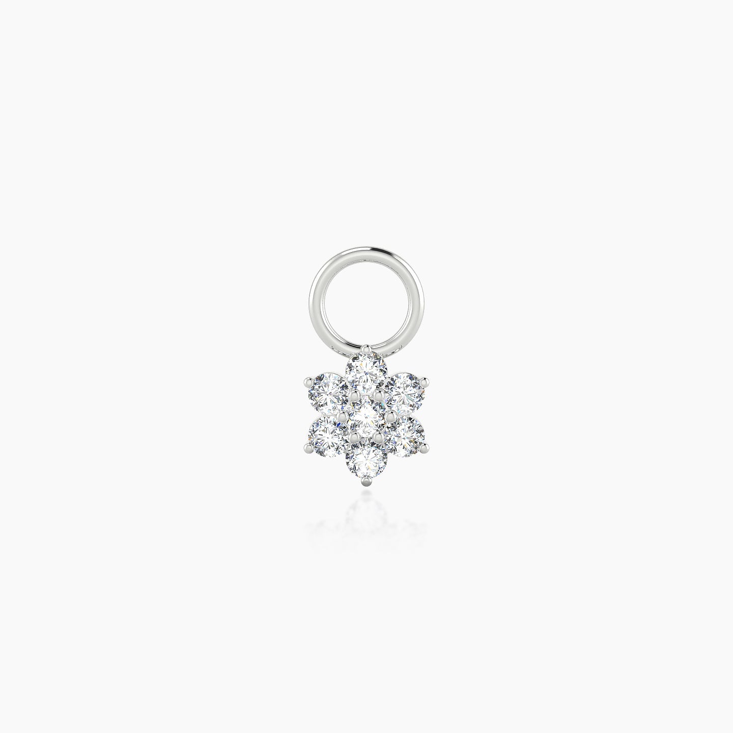 Chloris | 18k White Gold 5.5 mm Flower Diamond Charm