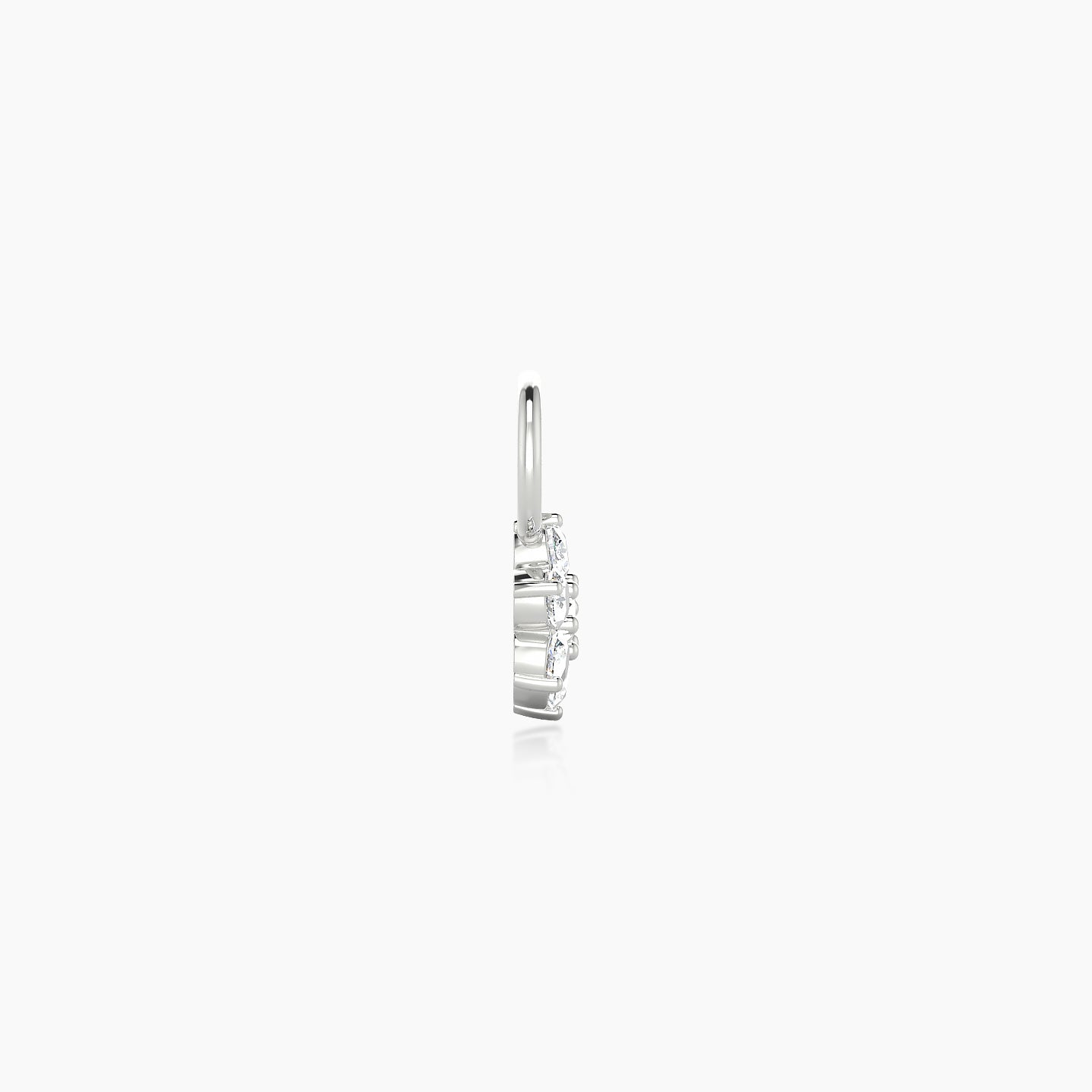 Chloris | 18k White Gold 5.5 mm Flower Diamond Charm