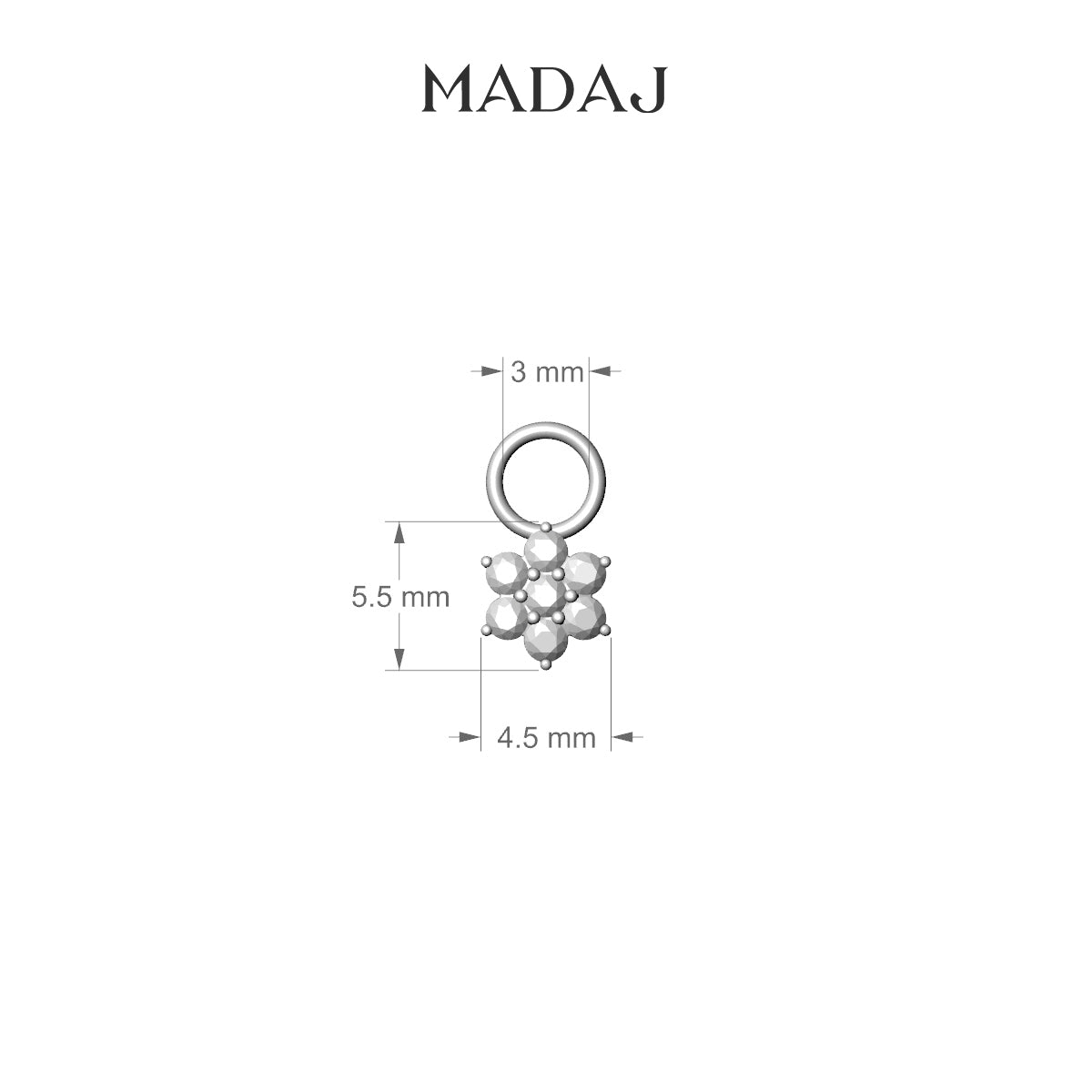 Chloris | 18k Yellow Gold 5.5 mm Flower Diamond Charm