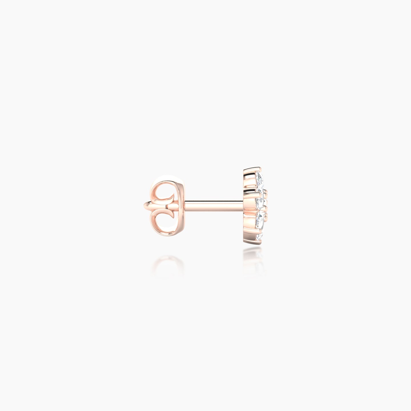 Chloris | 18k Rose Gold 5.5 mm Flower Diamond Earring