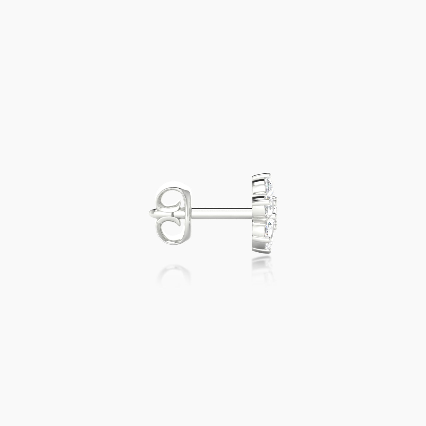 Chloris | 18k White Gold 5.5 mm Flower Diamond Earring
