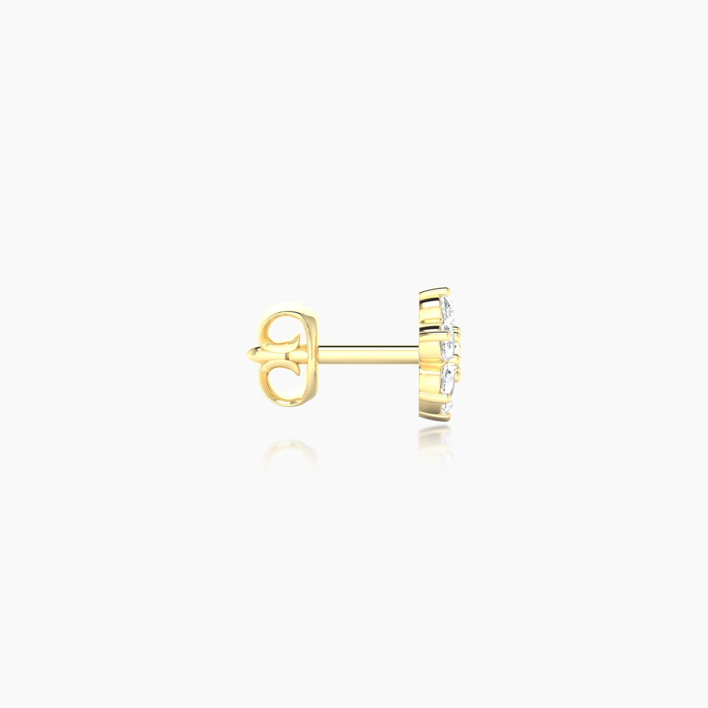 Chloris | 18k Yellow Gold 5.5 mm Flower Diamond Earring