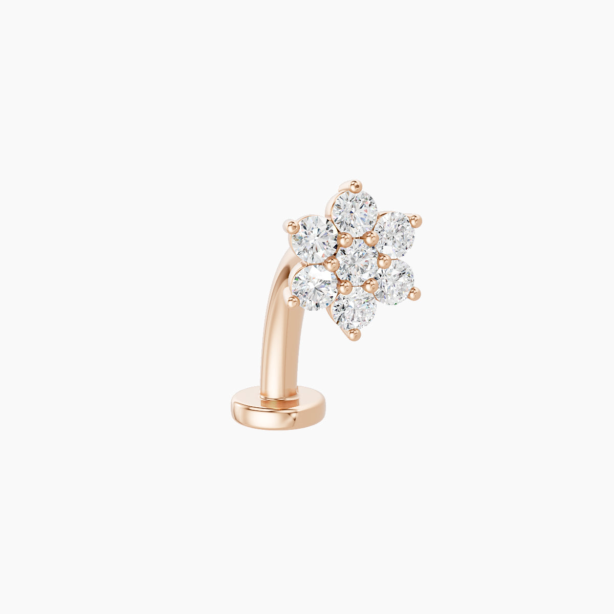 Chloris | 18k Rose Gold 6 mm 10 mm Flower Diamond Floating Navel Piercing