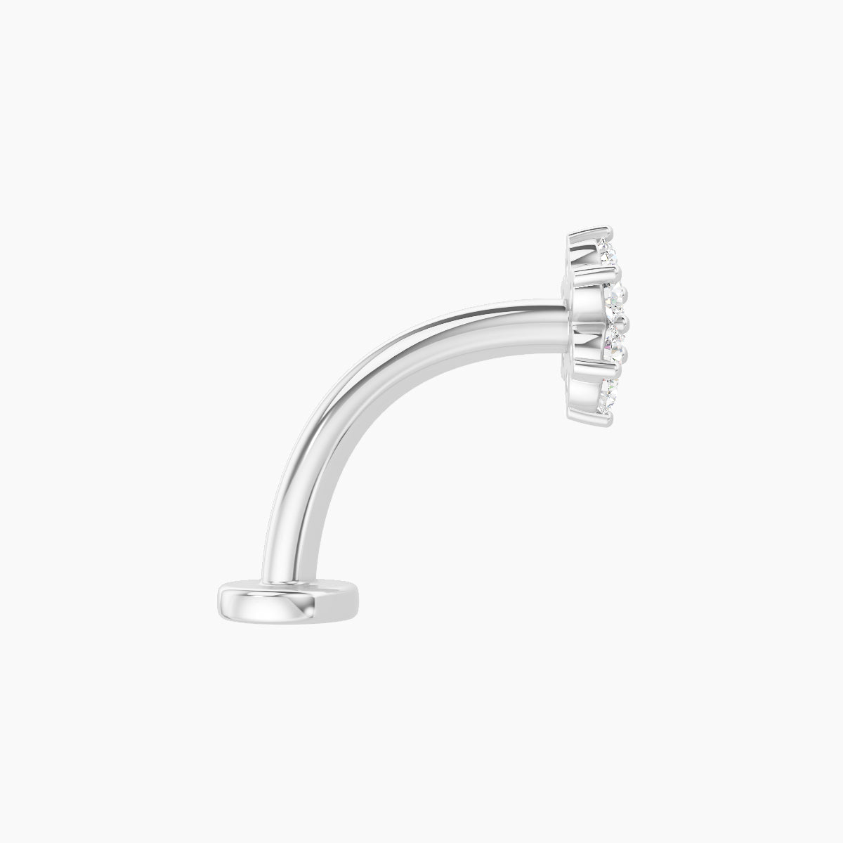Chloris | 18k White Gold 6 mm 10 mm Flower Diamond Floating Navel Piercing