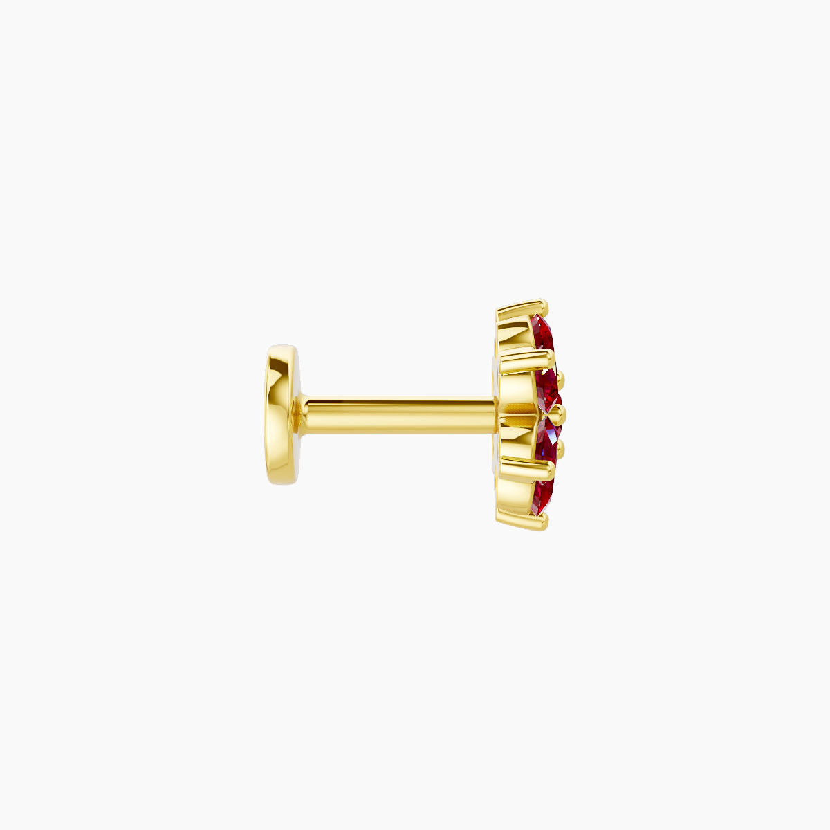 Chloris | 18k Yellow Gold 5 mm 6 mm Flower Ruby Nose Piercing