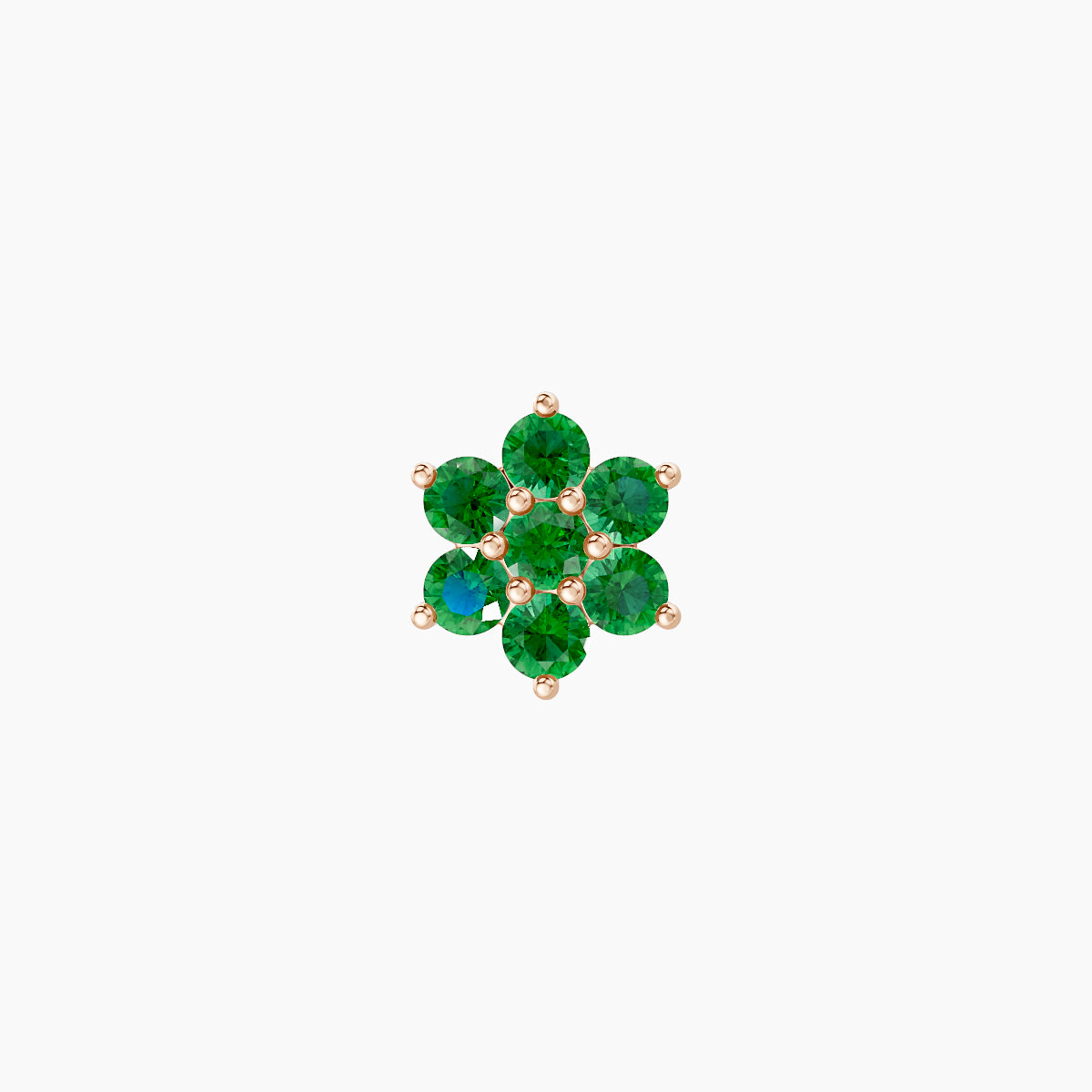 Chloris | 18k Rose Gold 5 mm 6 mm Flower Emerald Piercing