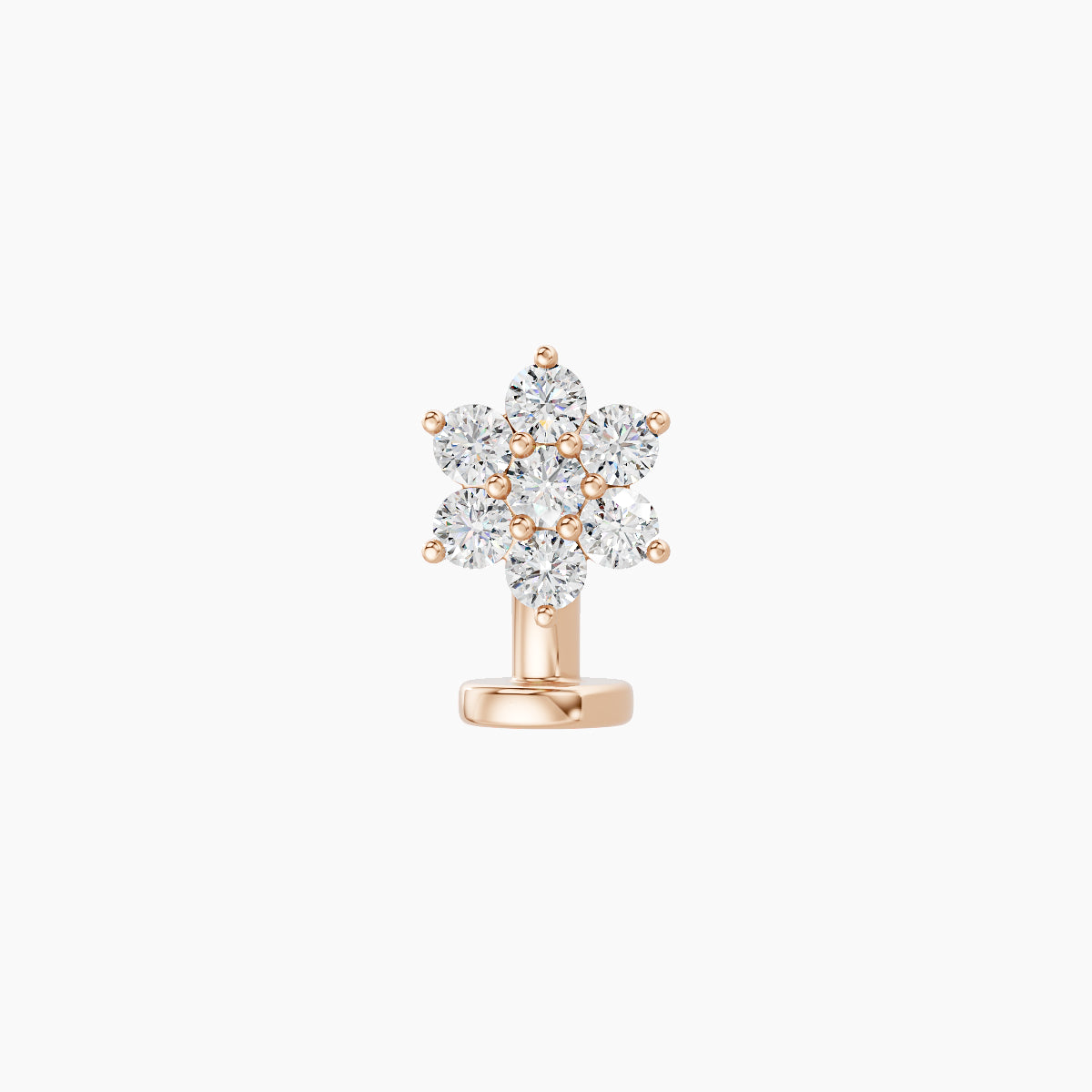 Chloris | 18k Rose Gold 6 mm 6 mm Flower Diamond Floating Navel Piercing