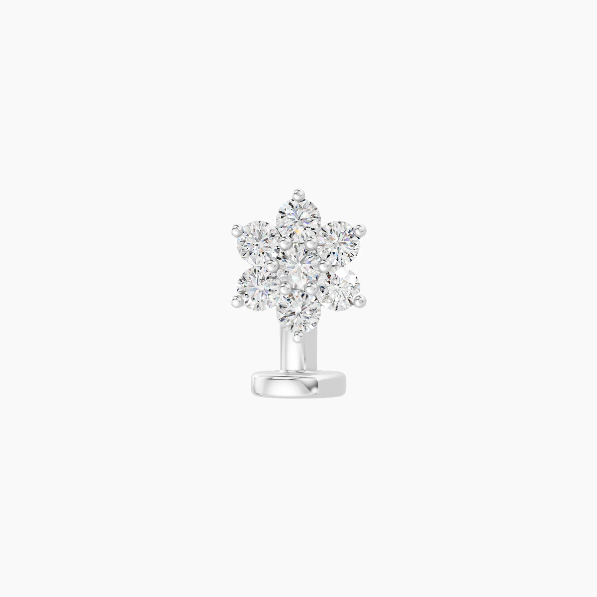 Chloris | 18k White Gold 6 mm 6 mm Flower Diamond Floating Navel Piercing