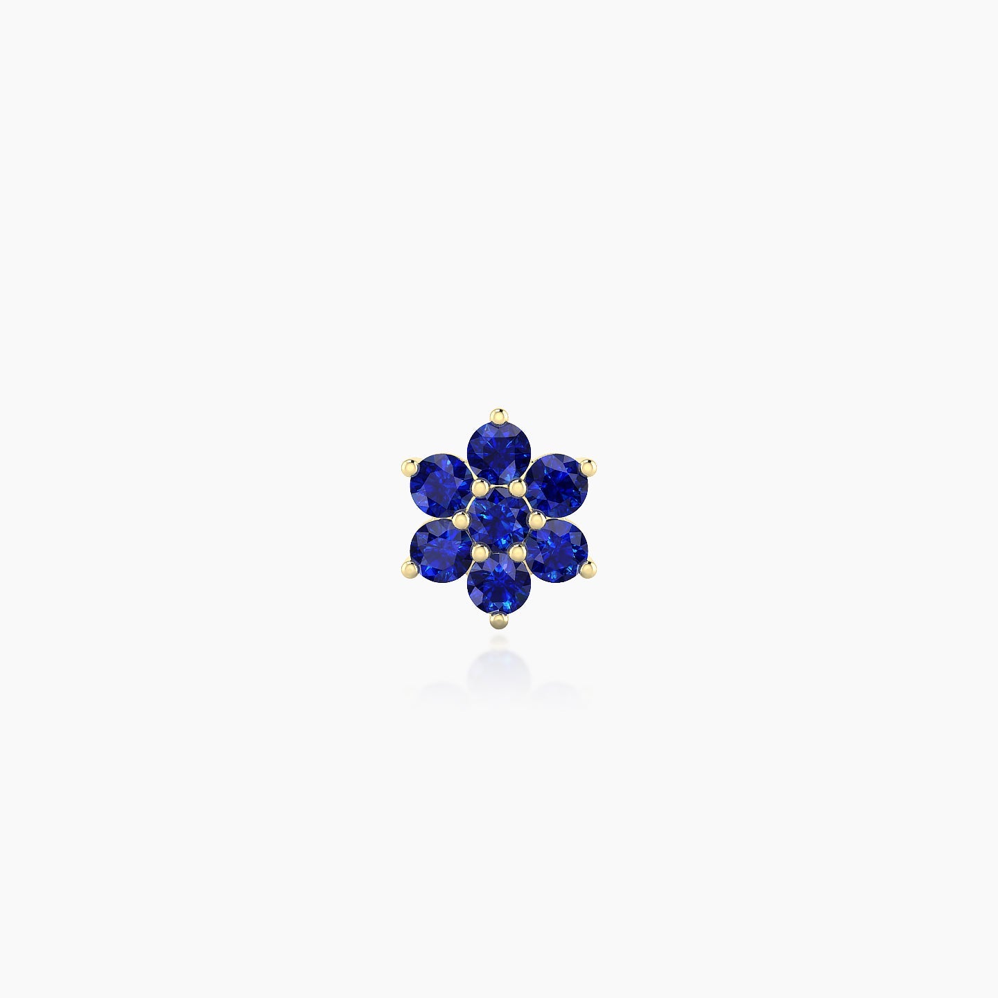 Chloris | 18k Yellow Gold 6.5 mm 6 mm Flower Sapphire Nose Piercing