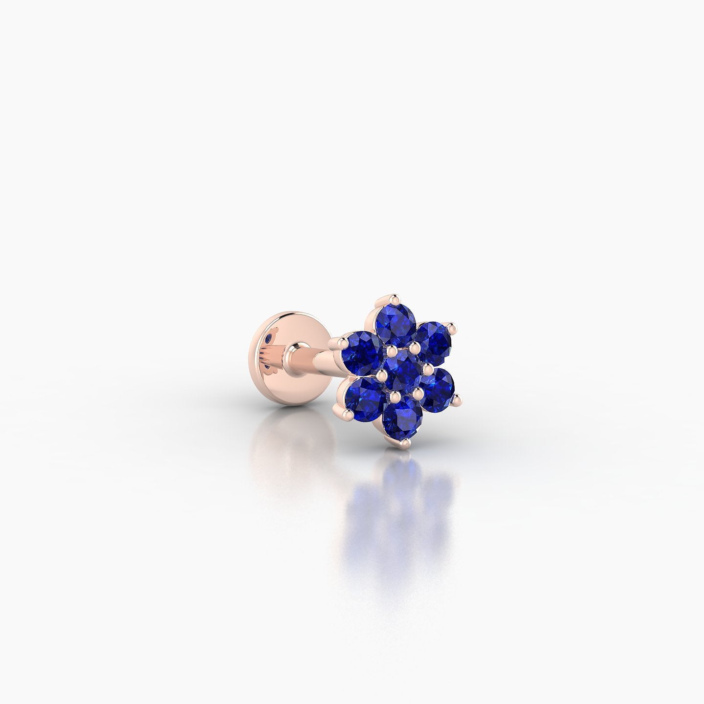 Chloris | 18k Rose Gold 6.5 mm 6 mm Flower Sapphire Nose Piercing