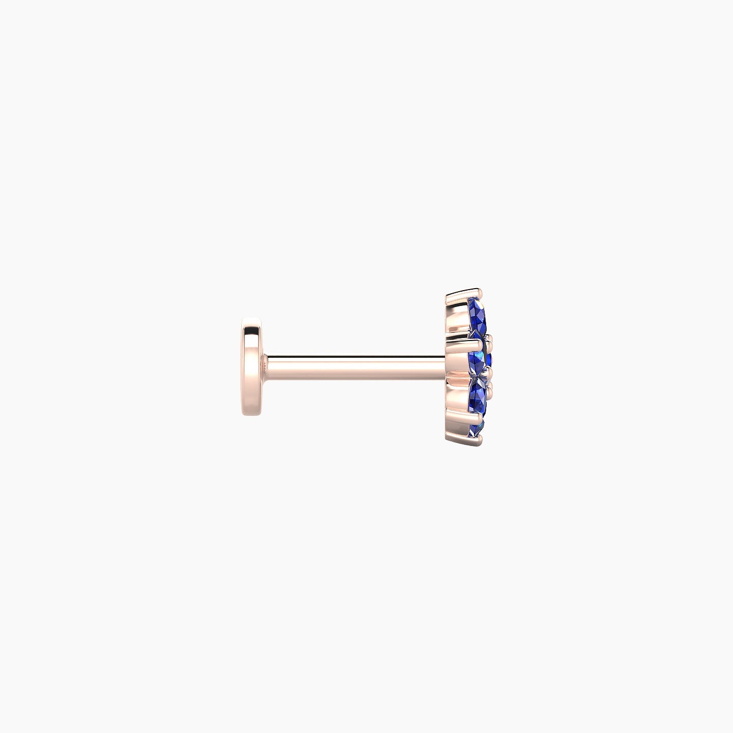 Chloris | 18k Rose Gold 6.5 mm 6 mm Flower Sapphire Nose Piercing