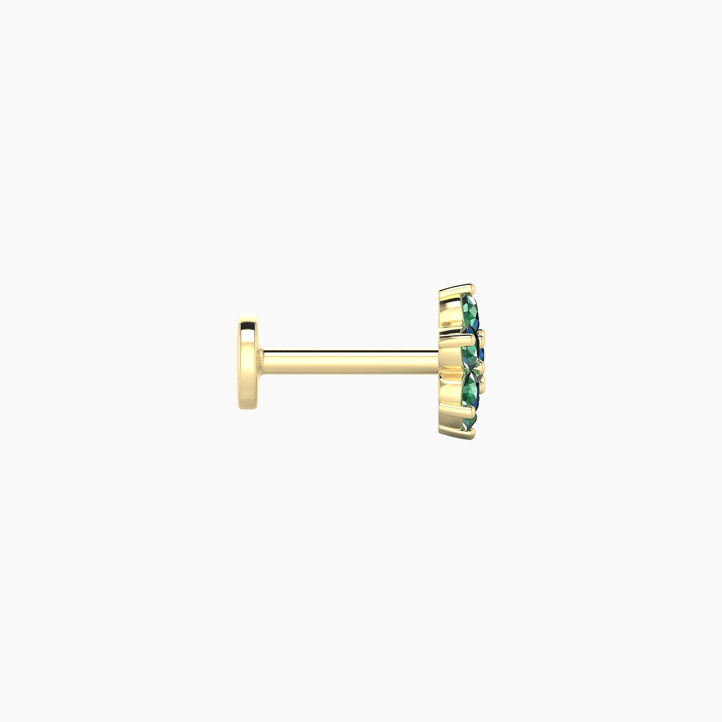 Chloris | 18k Yellow Gold 6.5 mm 6 mm Flower Emerald Nose Piercing
