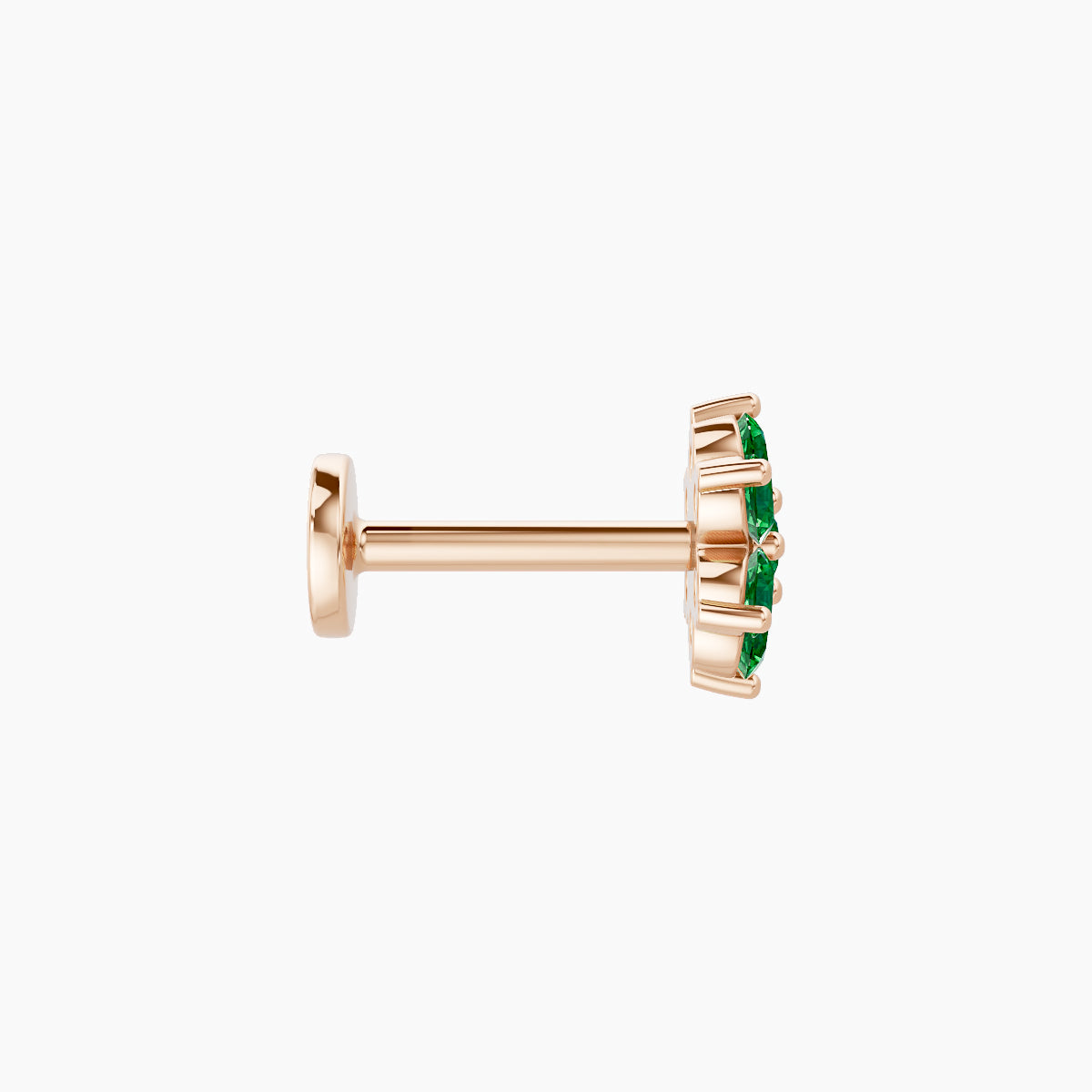 Chloris | 18k Rose Gold 6.5 mm 6 mm Flower Emerald Piercing