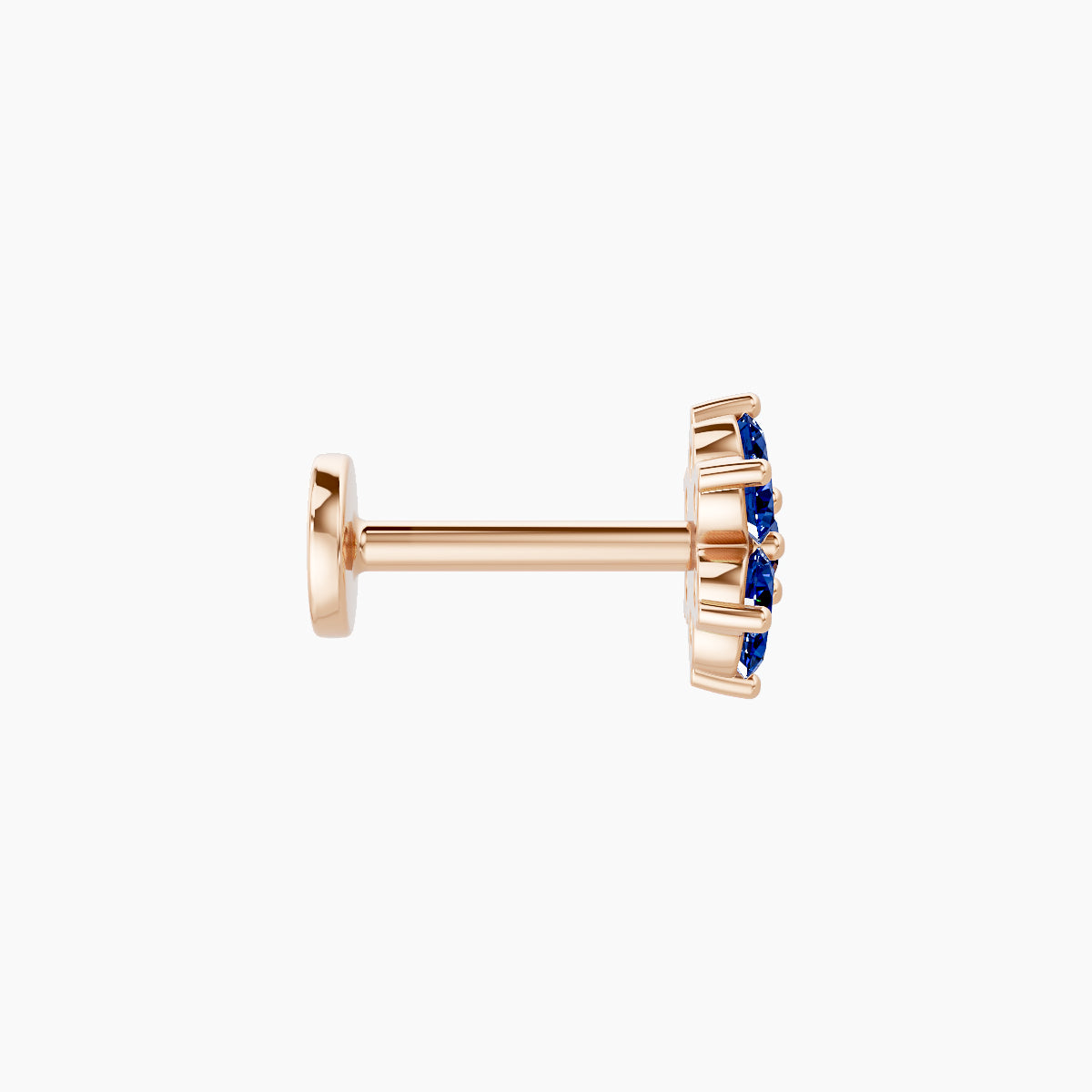 Chloris | 18k Rose Gold 6.5 mm 6 mm Flower Sapphire Piercing