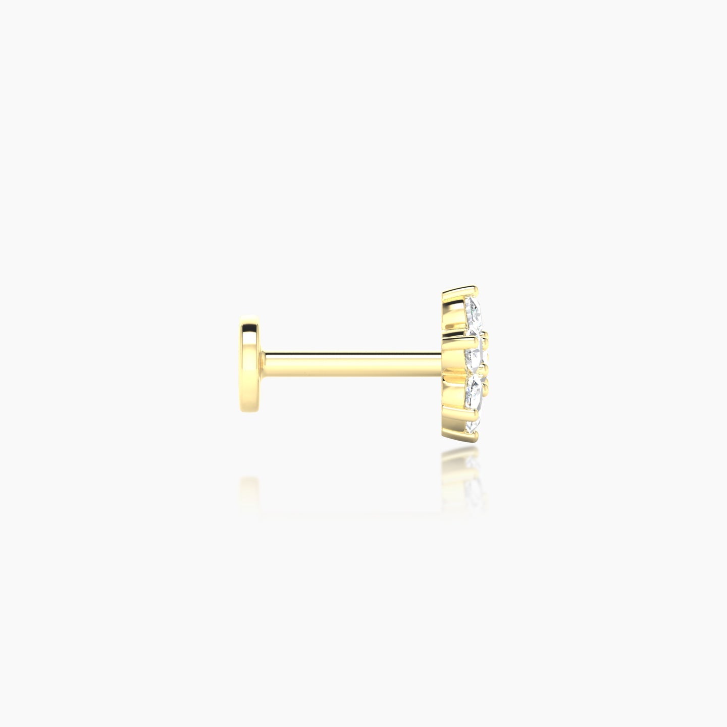 Chloris | 18k Yellow Gold 6 mm 6.5 mm Flower Diamond Piercing