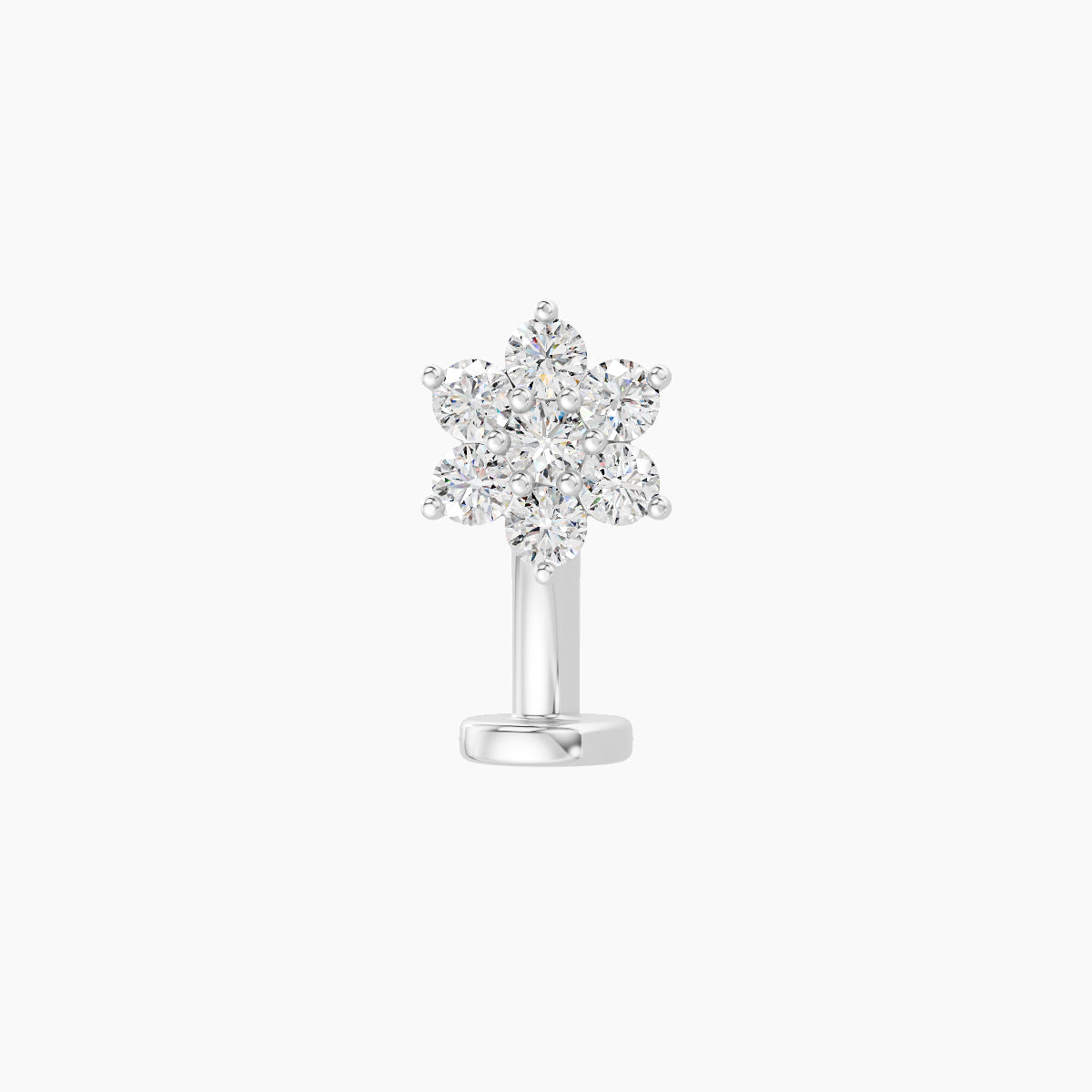 Chloris | 18k White Gold 6 mm 8 mm Flower Diamond Floating Navel Piercing