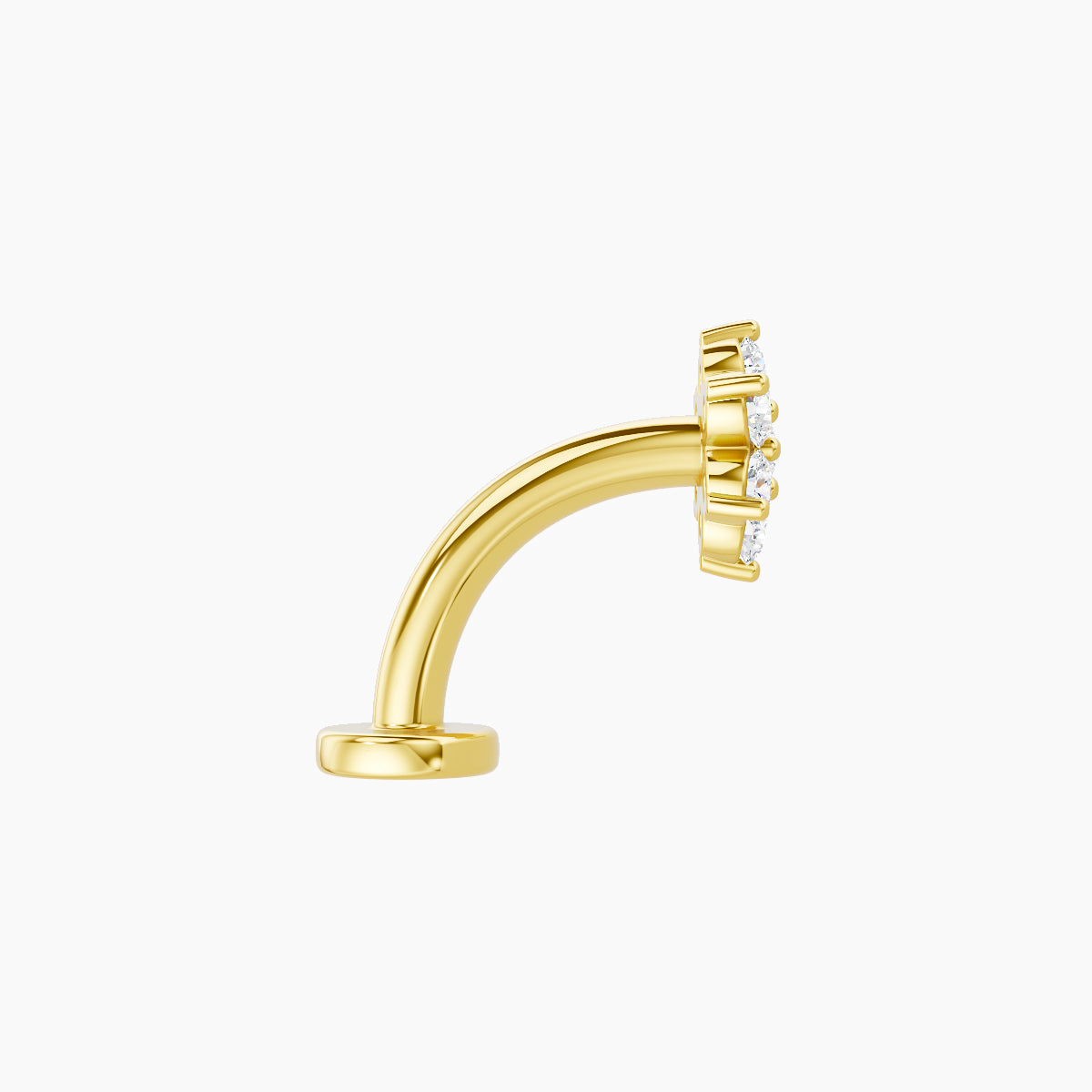 Chloris | 18k Yellow Gold 6 mm 8 mm Flower Diamond Floating Navel Piercing