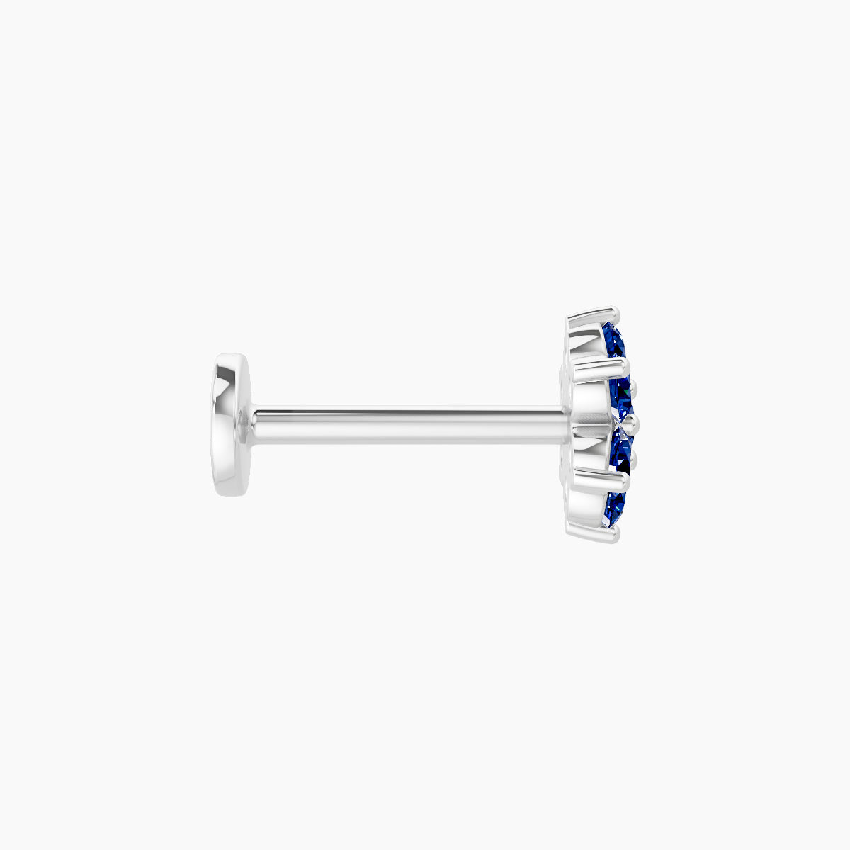 Chloris | 18k White Gold 8 mm 6 mm Flower Sapphire Nose Piercing