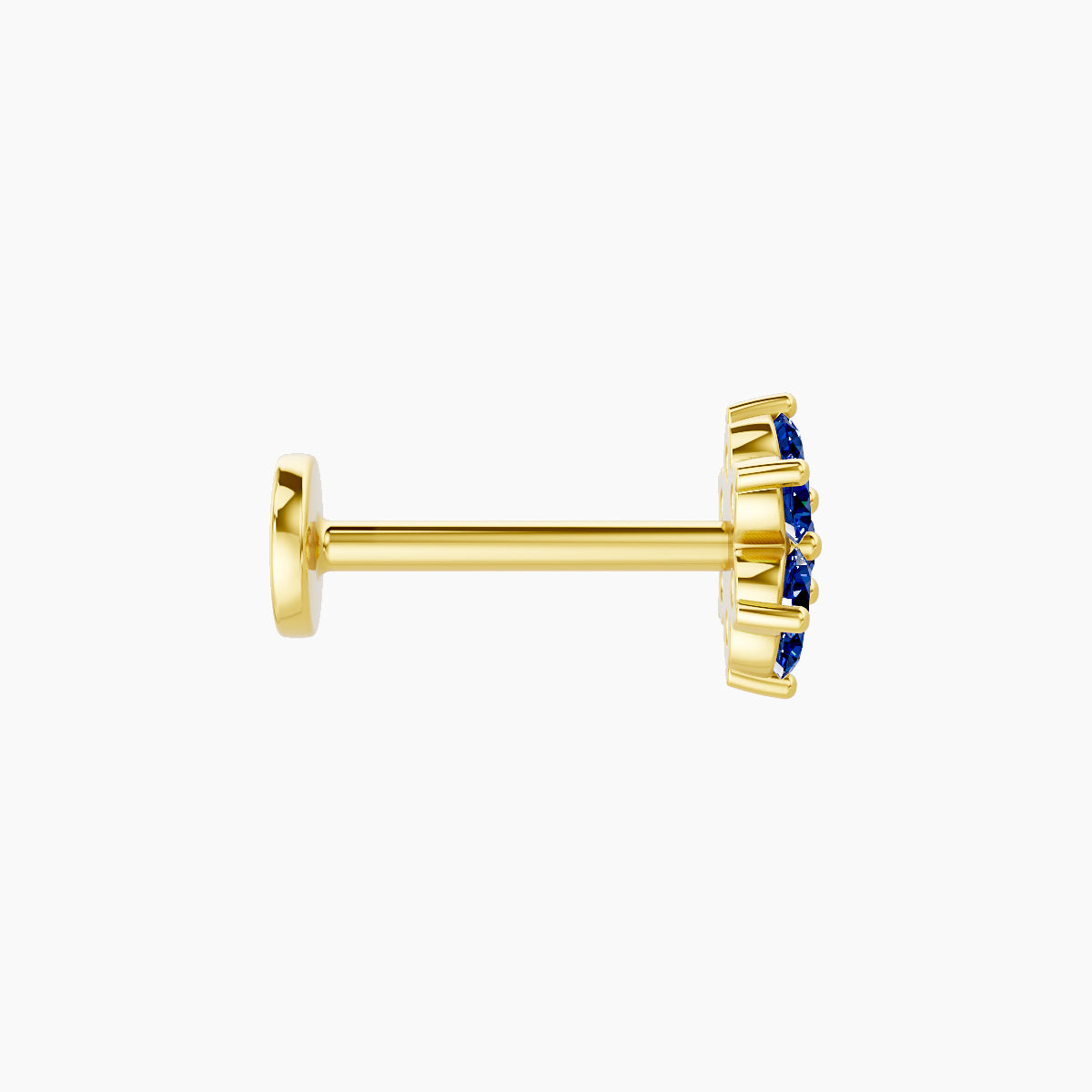 Chloris | 18k Yellow Gold 8 mm 6 mm Flower Sapphire Nose Piercing