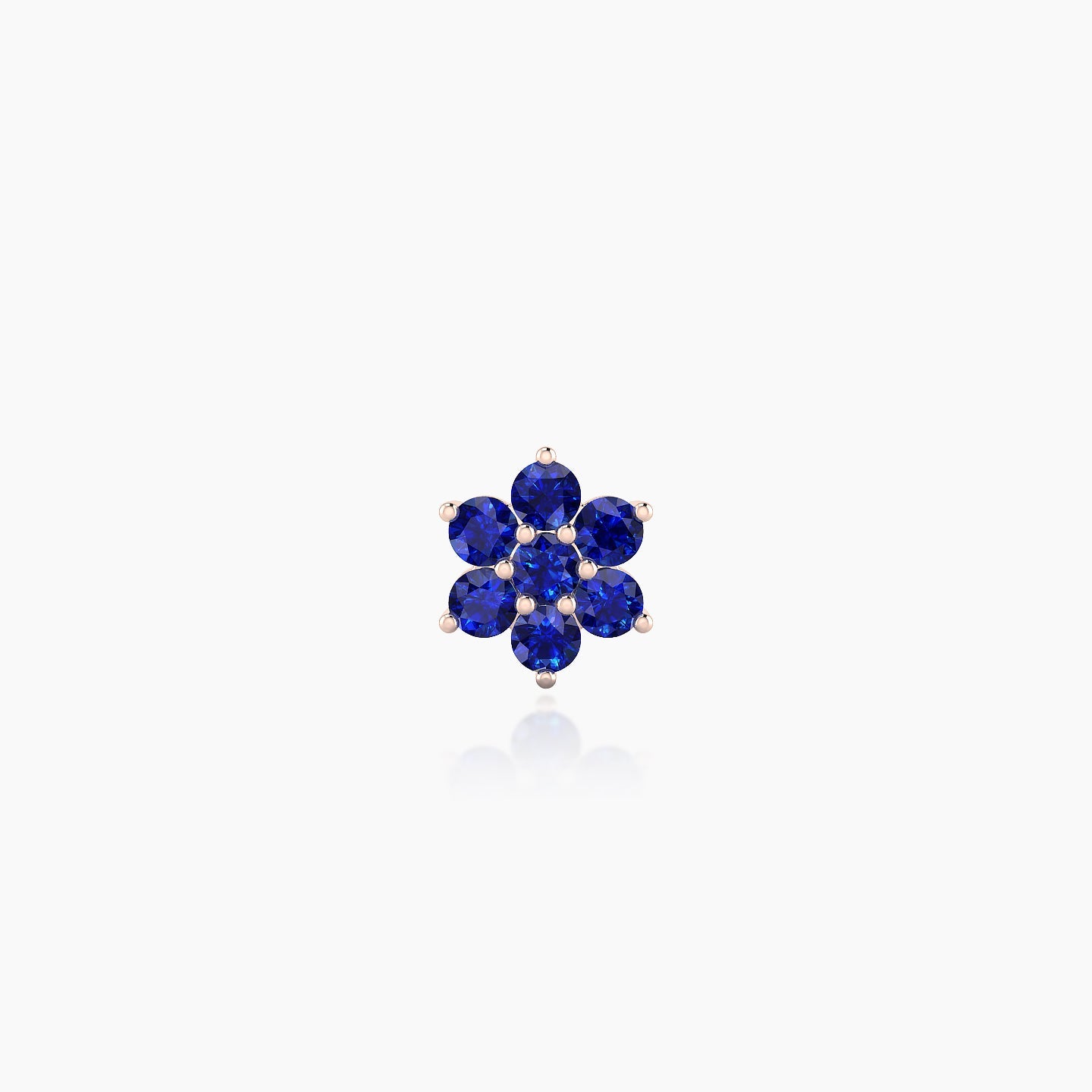 Chloris | 18k Rose Gold 8 mm 6 mm Flower Sapphire Nose Piercing