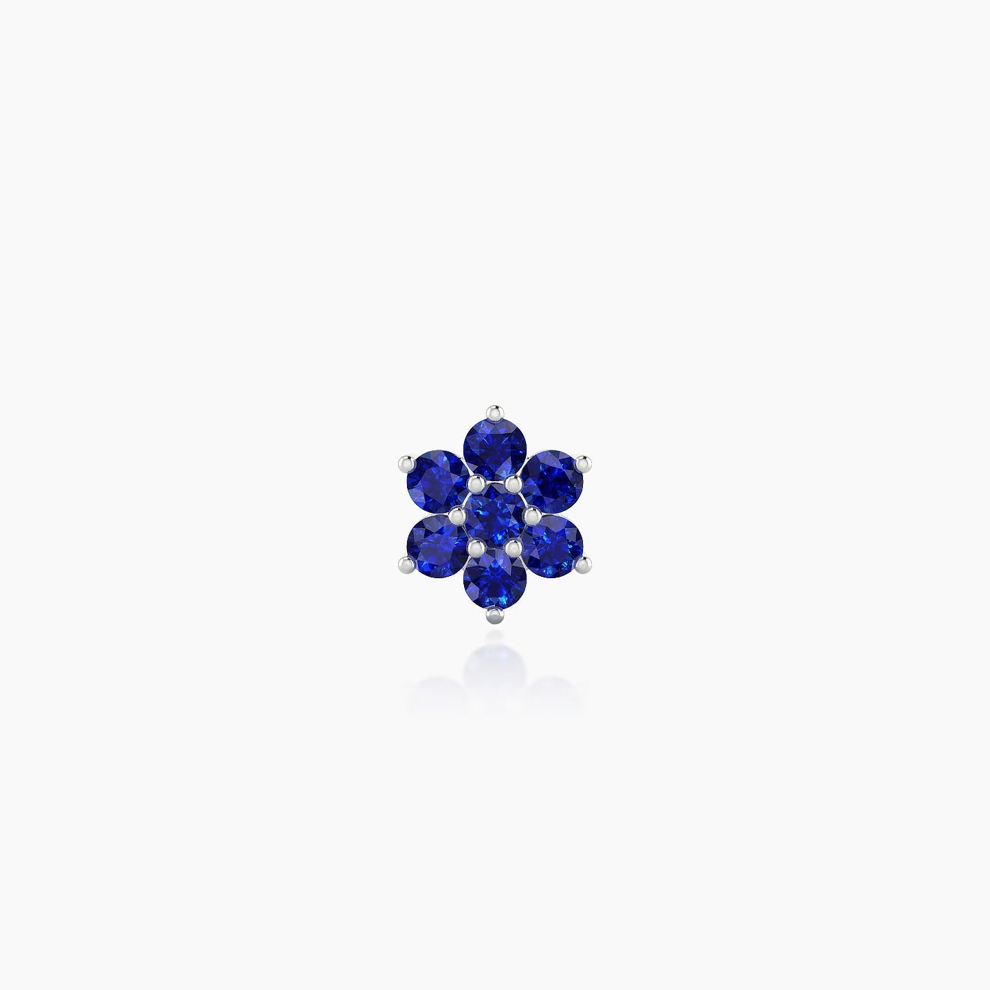 Chloris | 18k White Gold 8 mm 6 mm Flower Sapphire Nose Piercing