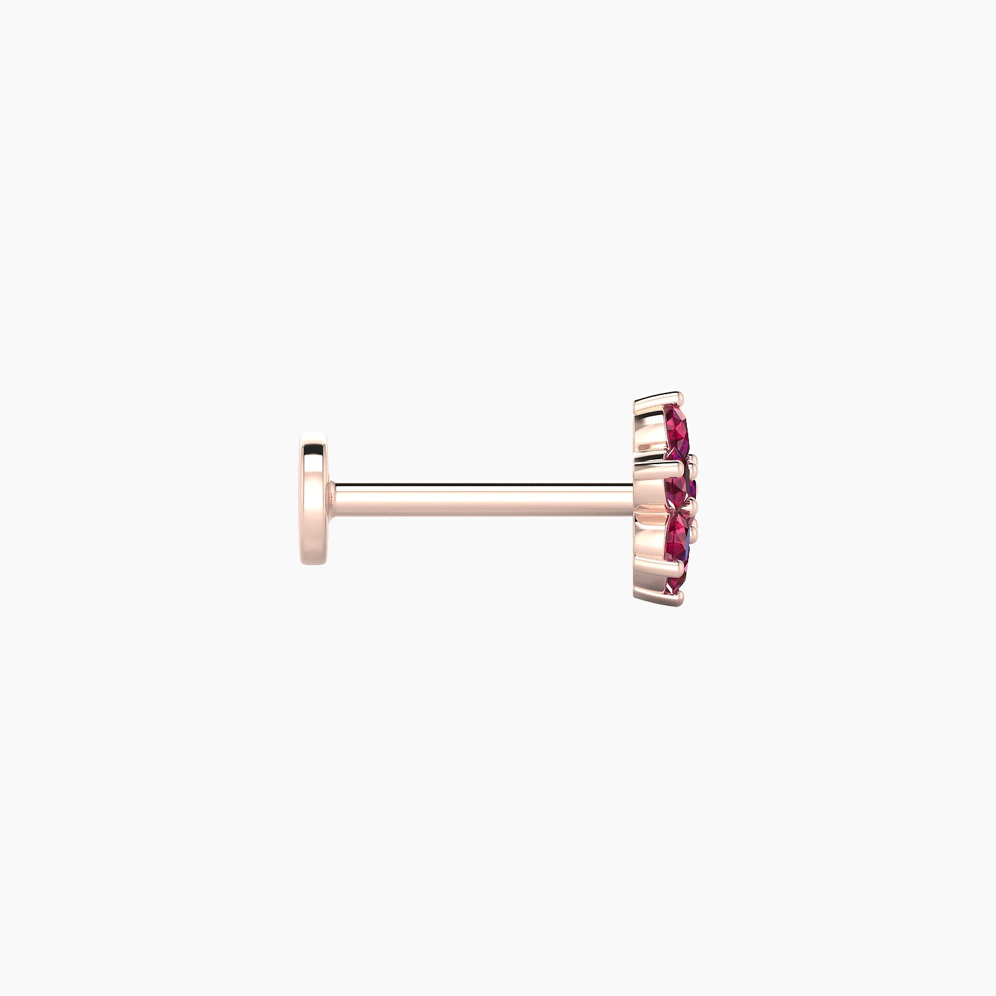 Chloris | 18k Rose Gold 8 mm 6 mm Flower Ruby Nose Piercing