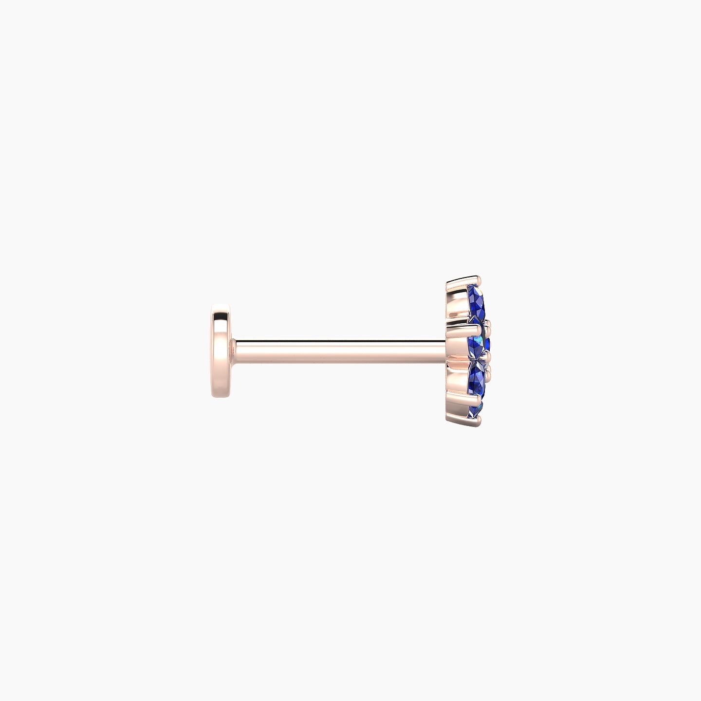 Chloris | 18k Rose Gold 8 mm 6 mm Flower Sapphire Nose Piercing