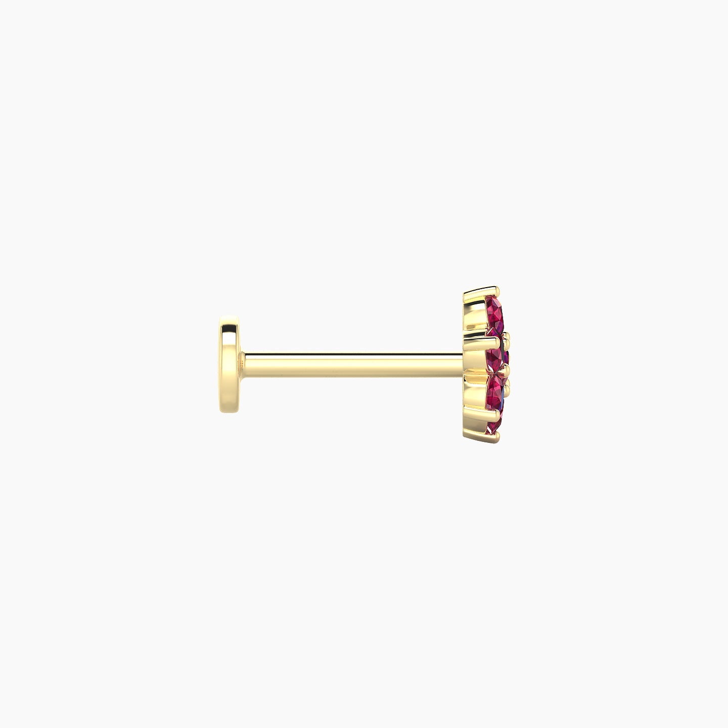 Chloris | 18k Yellow Gold 8 mm 6 mm Flower Ruby Nose Piercing