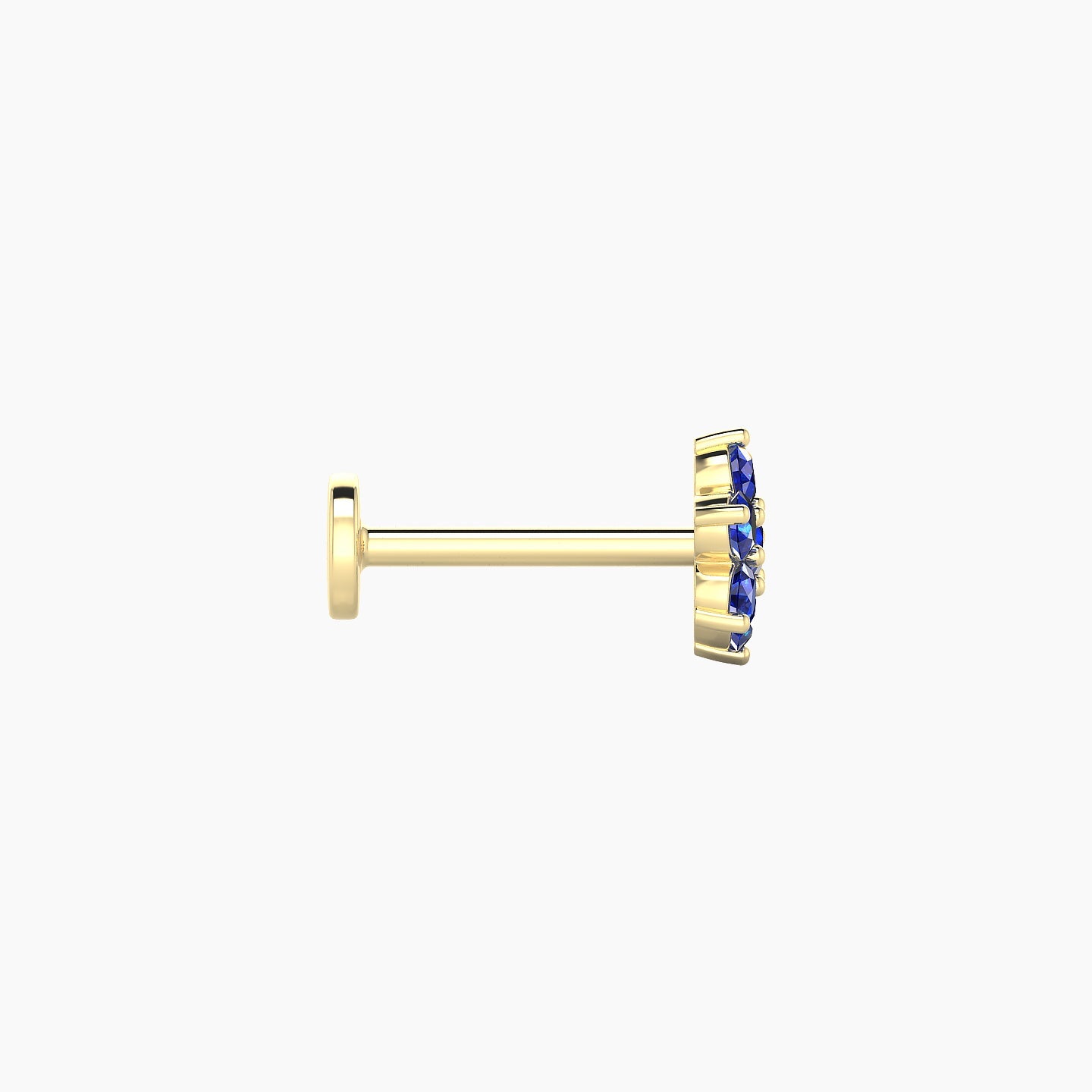 Chloris | 18k Yellow Gold 8 mm 6 mm Flower Sapphire Nose Piercing