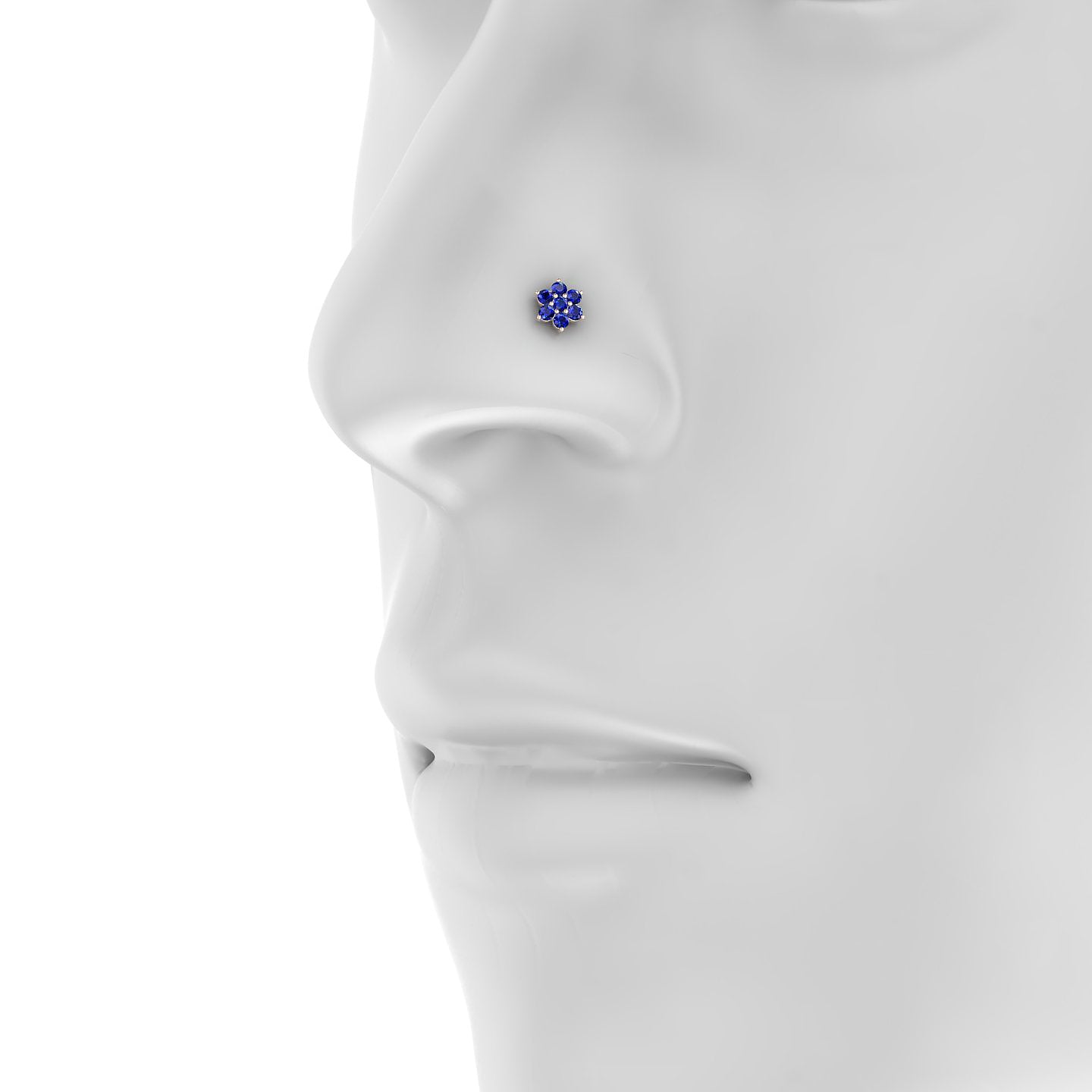 Chloris | 18k Rose Gold 8 mm 6 mm Flower Sapphire Nose Piercing