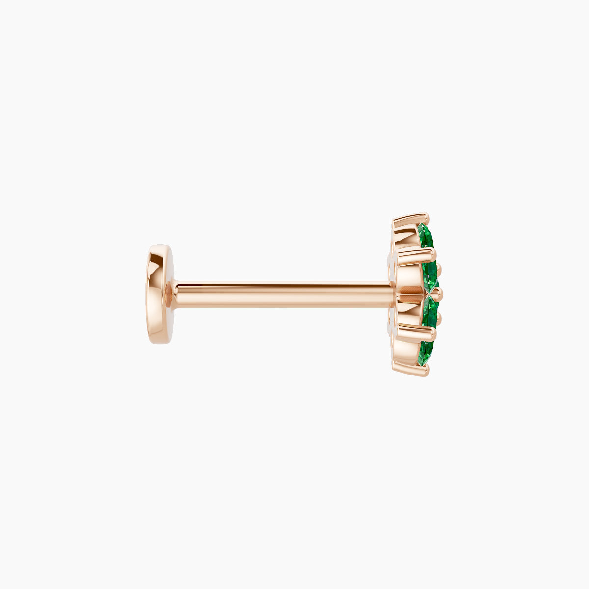 Chloris | 18k Rose Gold 8 mm 6 mm Flower Emerald Piercing