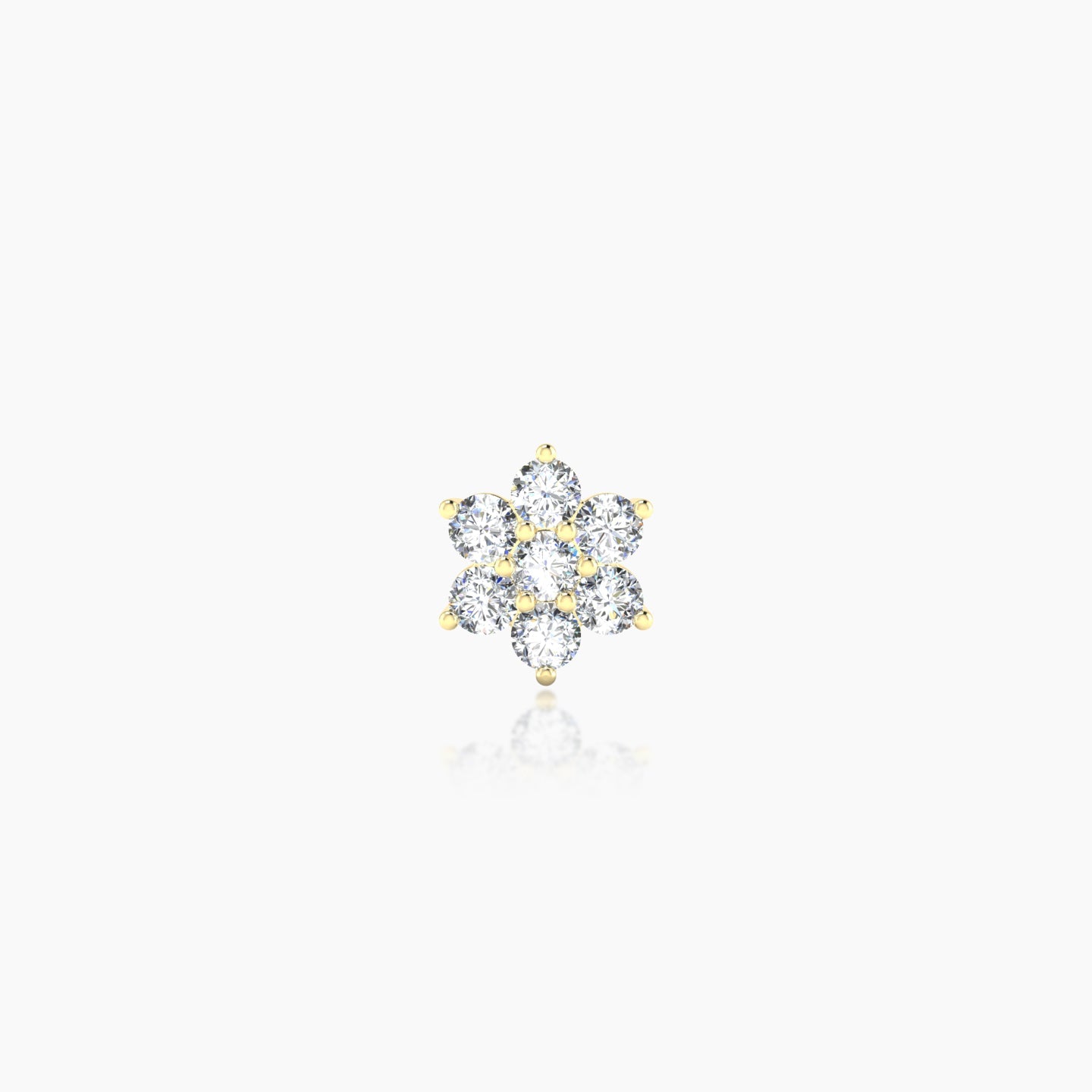 Chloris | 18k Yellow Gold 6 mm 8 mm Flower Diamond Piercing