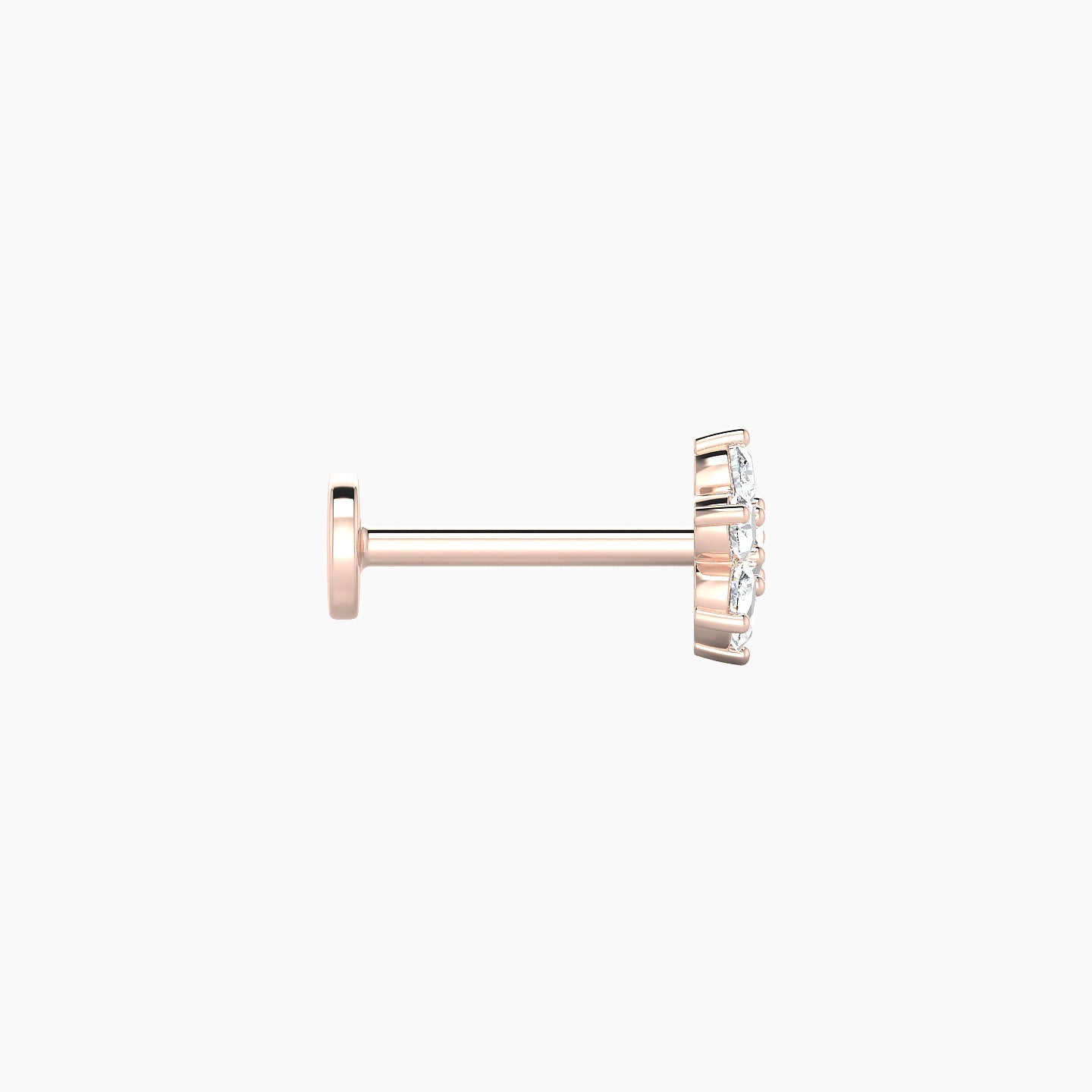 Chloris | 18k Rose Gold 6 mm 8 mm Flower Diamond Piercing