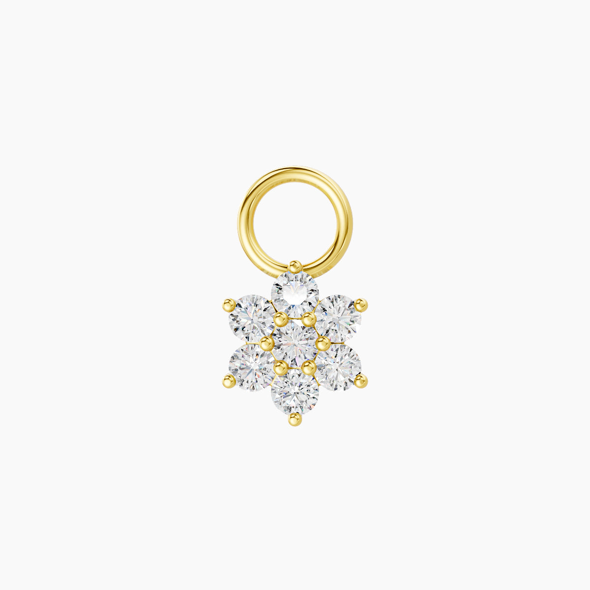 Chloris | 18k Yellow Gold 6 mm Flower Diamond Charm