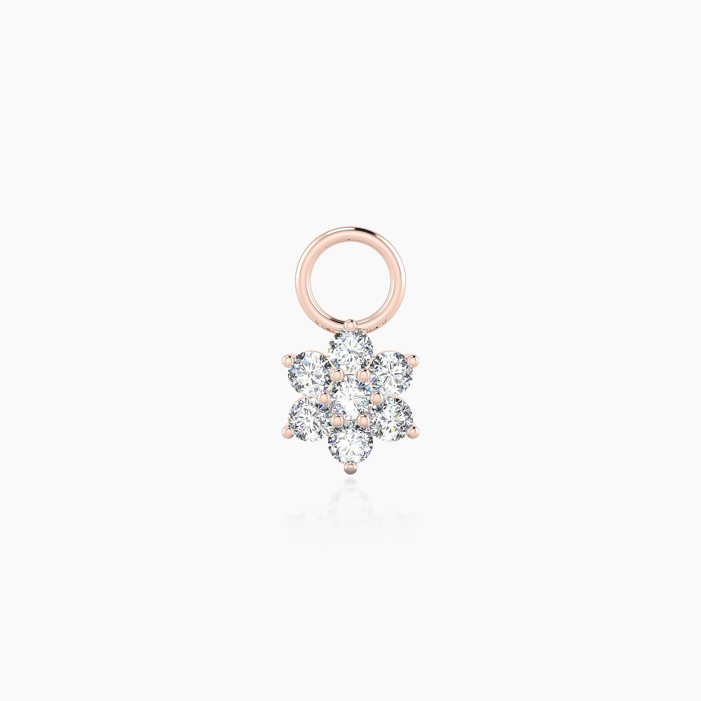 Chloris | 18k Rose Gold 6 mm Flower Diamond Charm