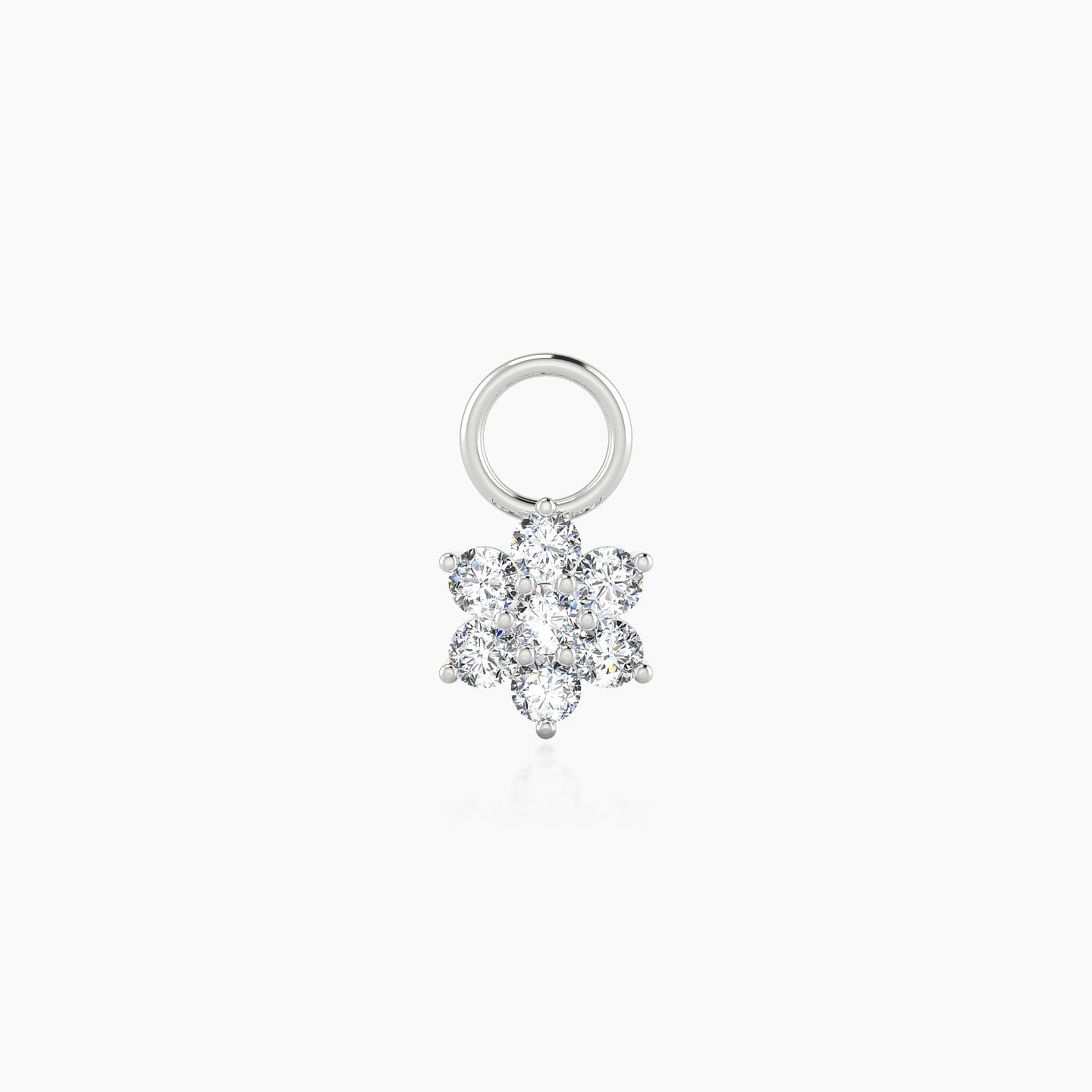 Chloris | 18k White Gold 6 mm Flower Diamond Charm