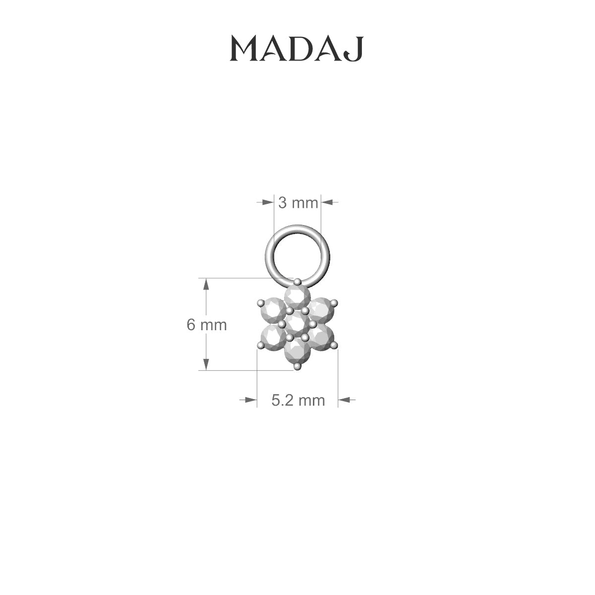 Chloris | 18k White Gold 6 mm Flower Diamond Charm