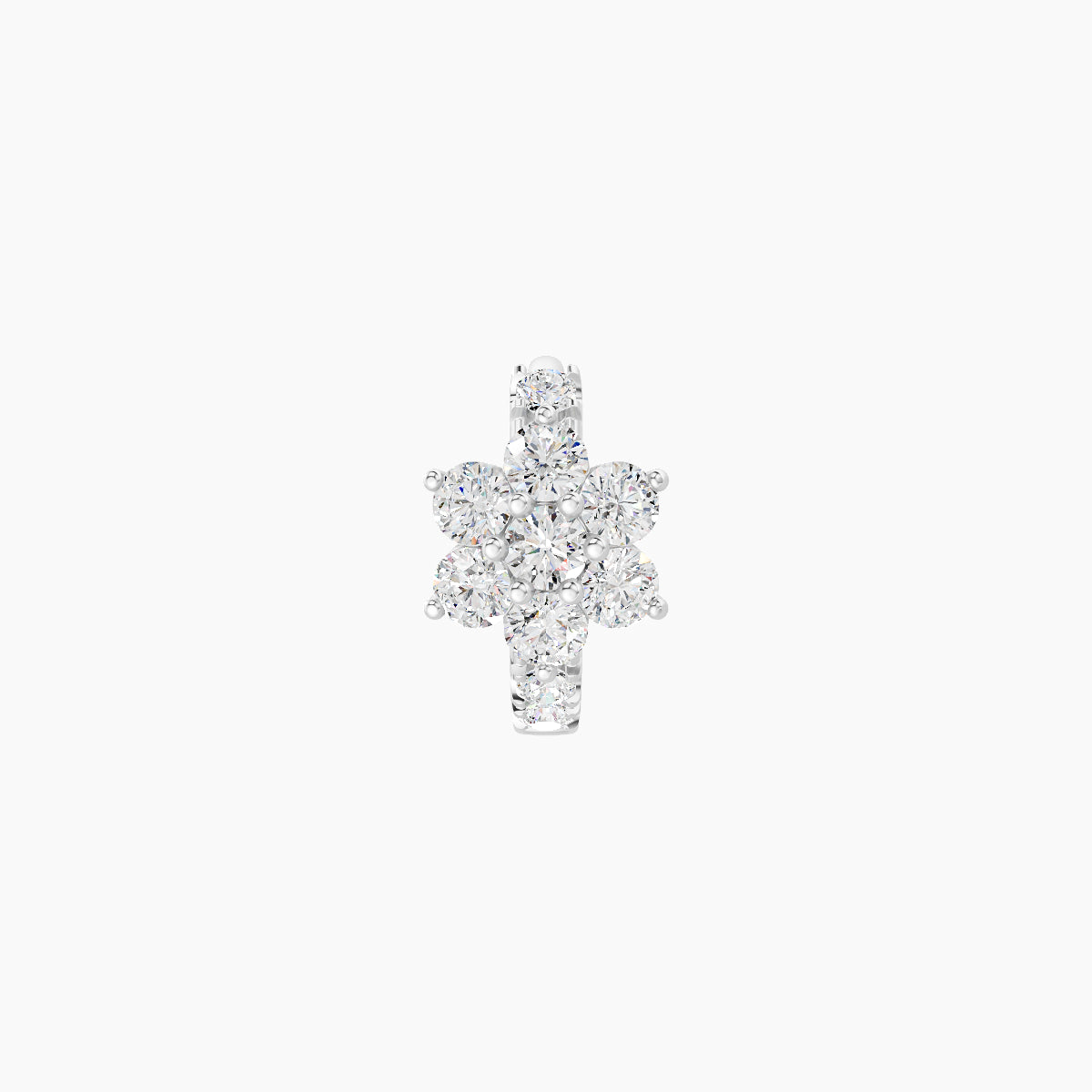 Chloris | 18k White Gold 5 mm Flower Diamond Hoop Piercing