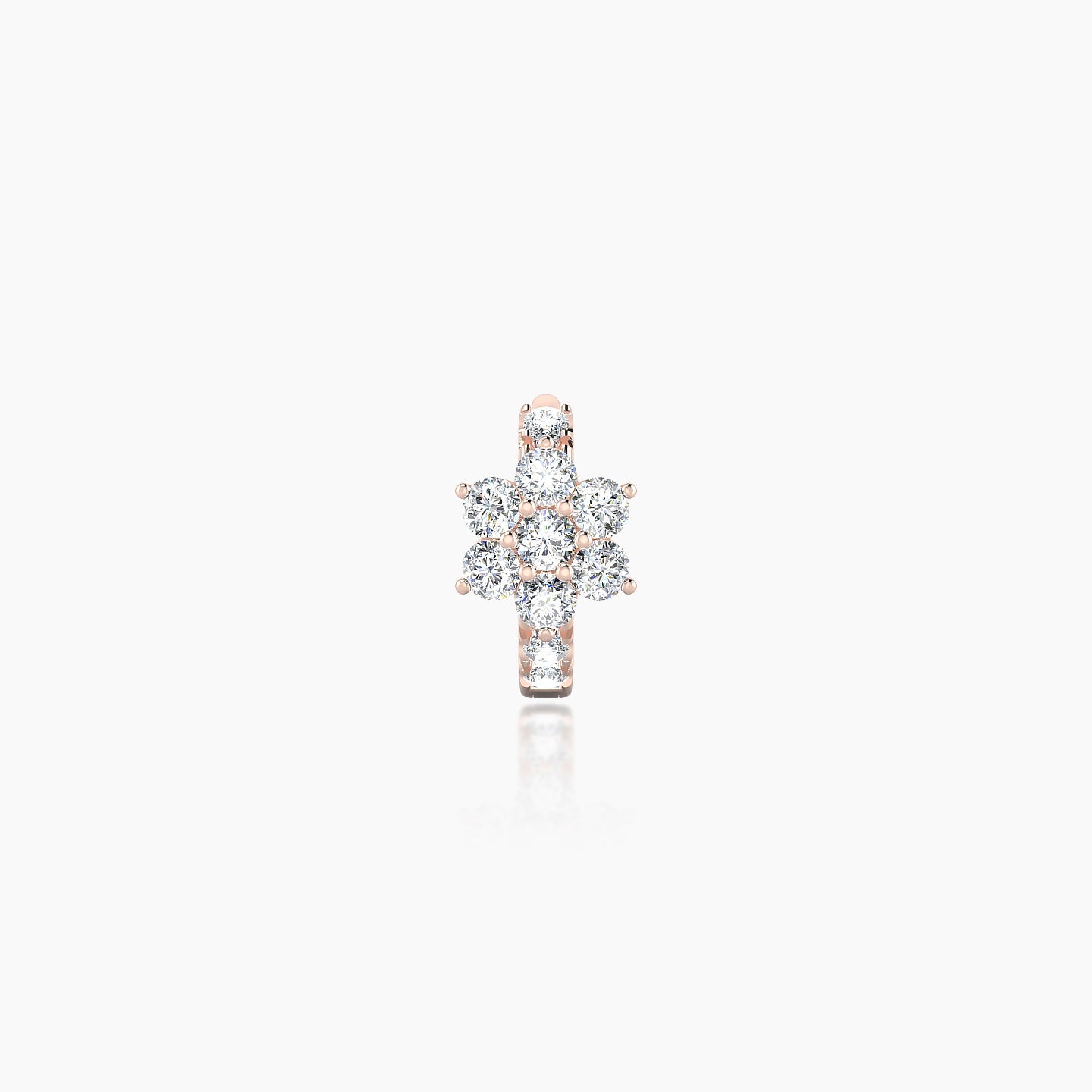 Chloris | 18k Rose Gold 5 mm Flower Diamond Hoop Piercing