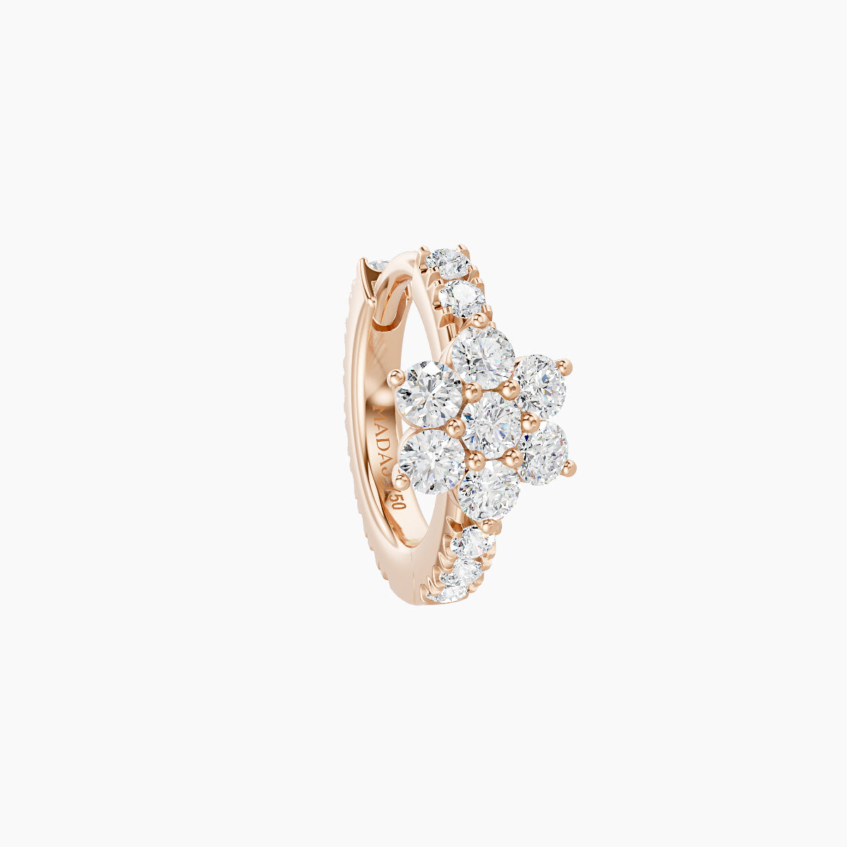 Chloris | 18k Rose Gold 6.5 mm Flower Diamond Hoop Piercing